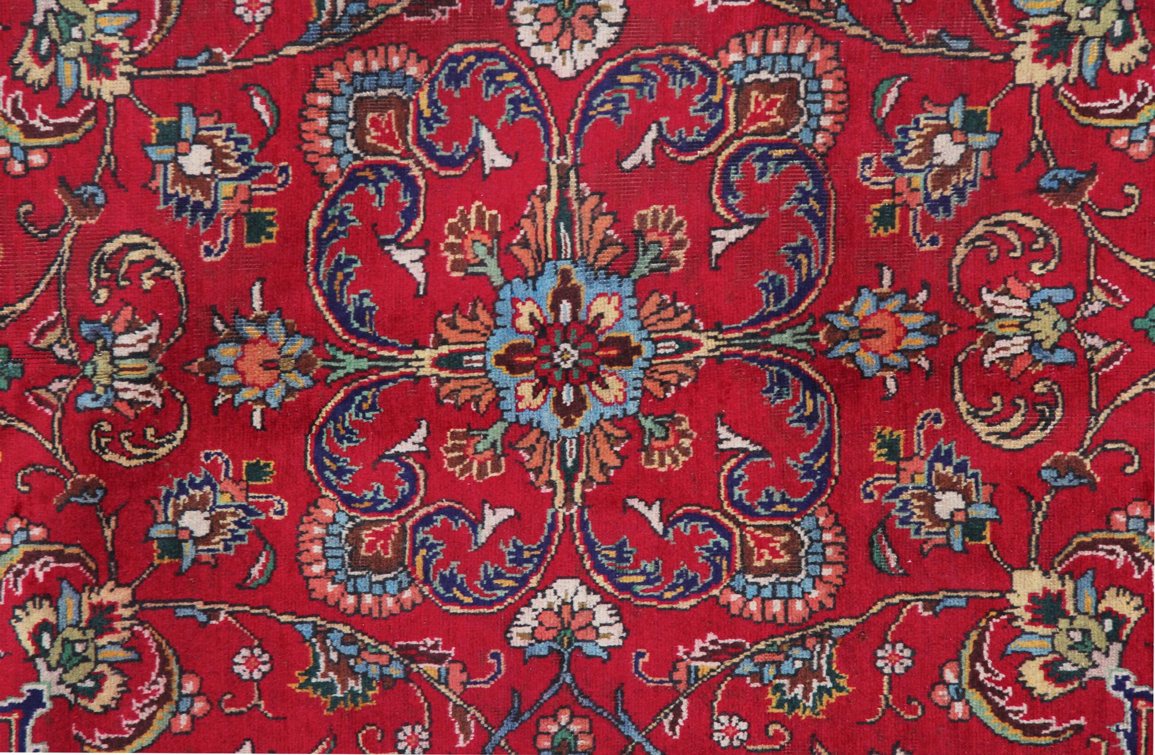 Tabriz Large Carpet Handmade Red Square Rug Traditional Turkish Area Rug For Sale