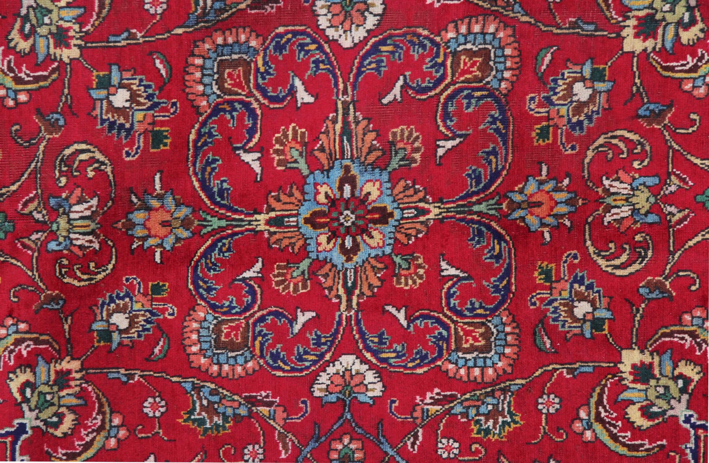 Tabriz Grand tapis rouge carré traditionnel turc Tapis fait à la main en vente