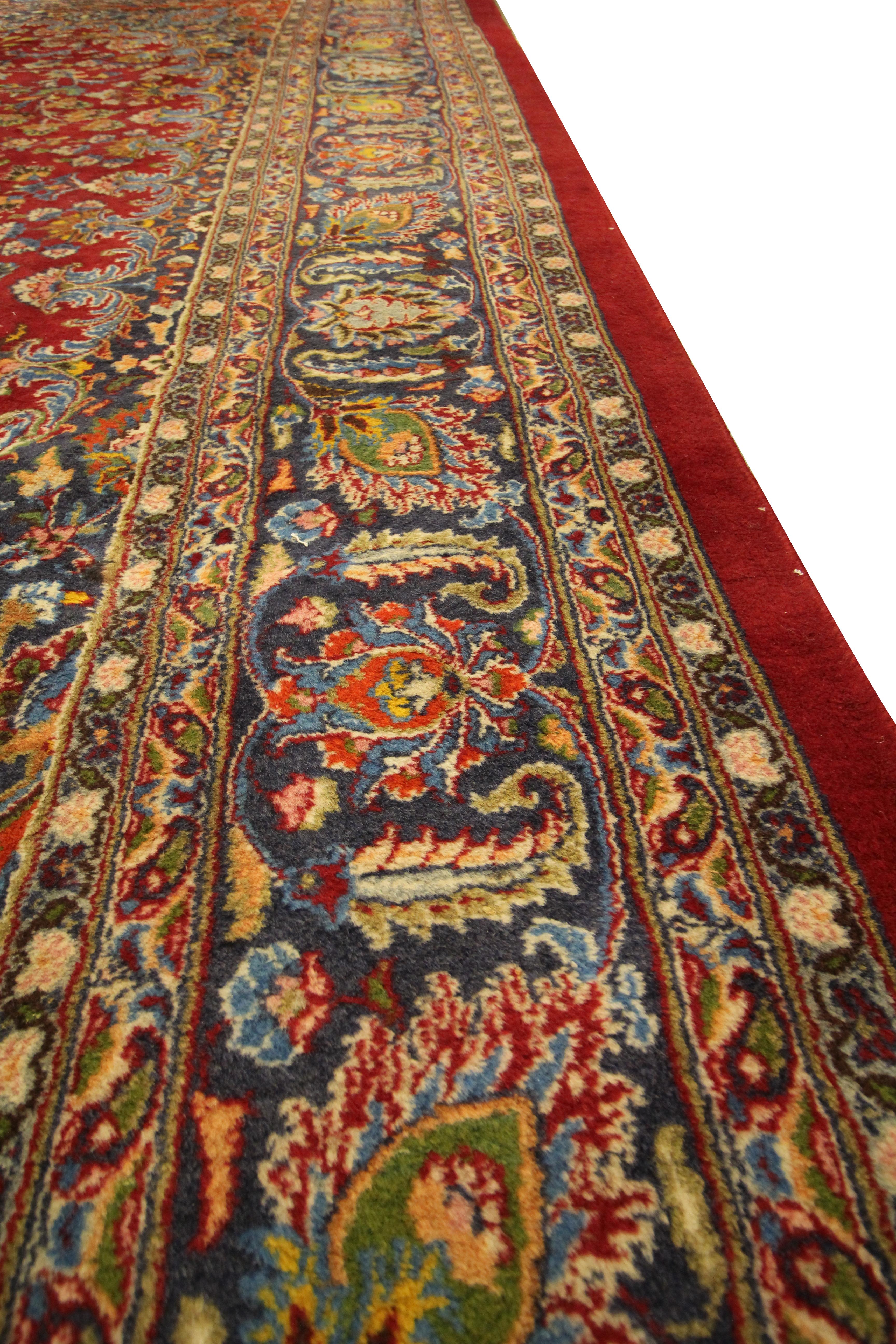 Large Carpet Red Medallion Rug Hanwoven Oriental Wool Living Room Rug  For Sale 4