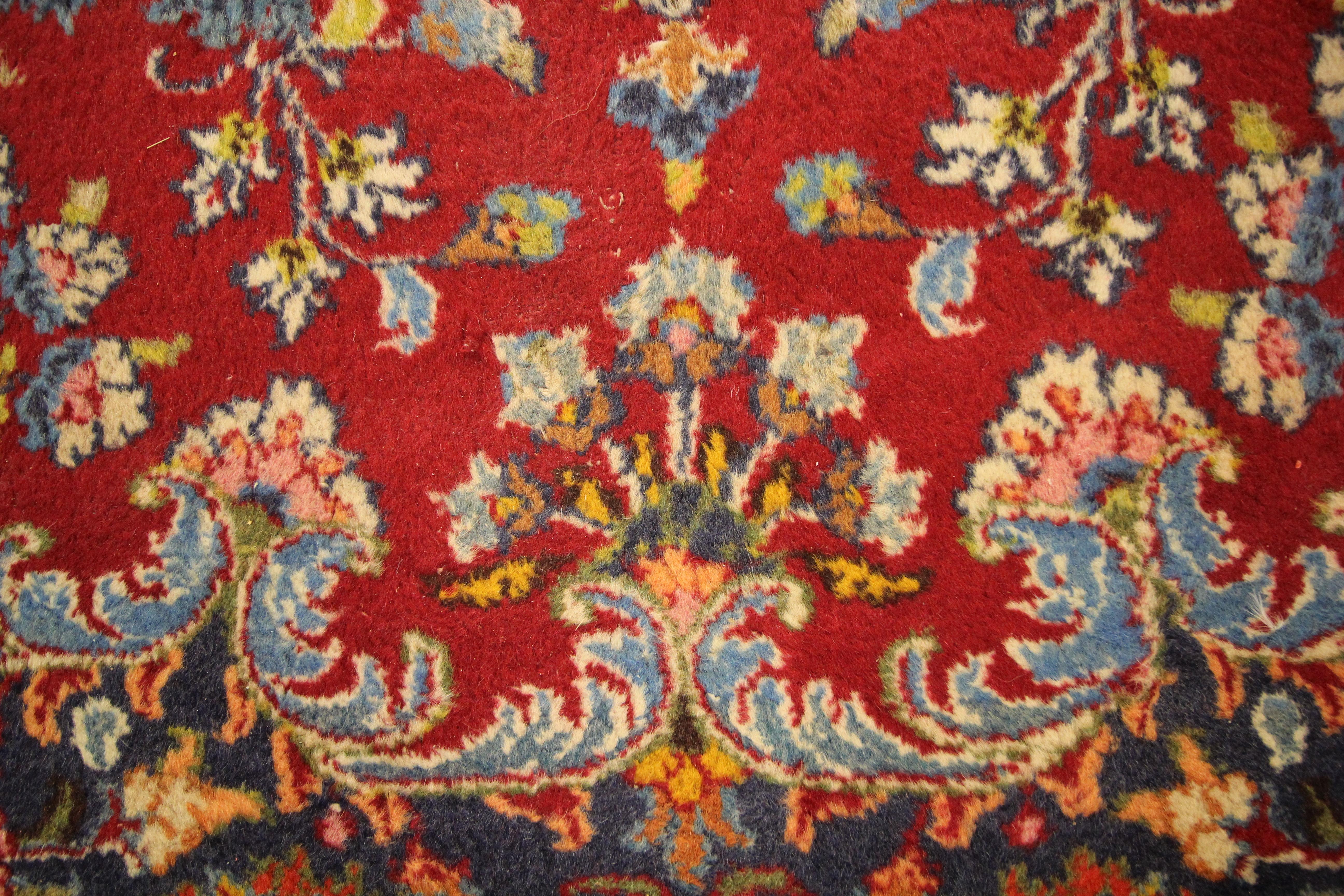 Large Carpet Red Medallion Rug Hanwoven Oriental Wool Living Room Rug  For Sale 1