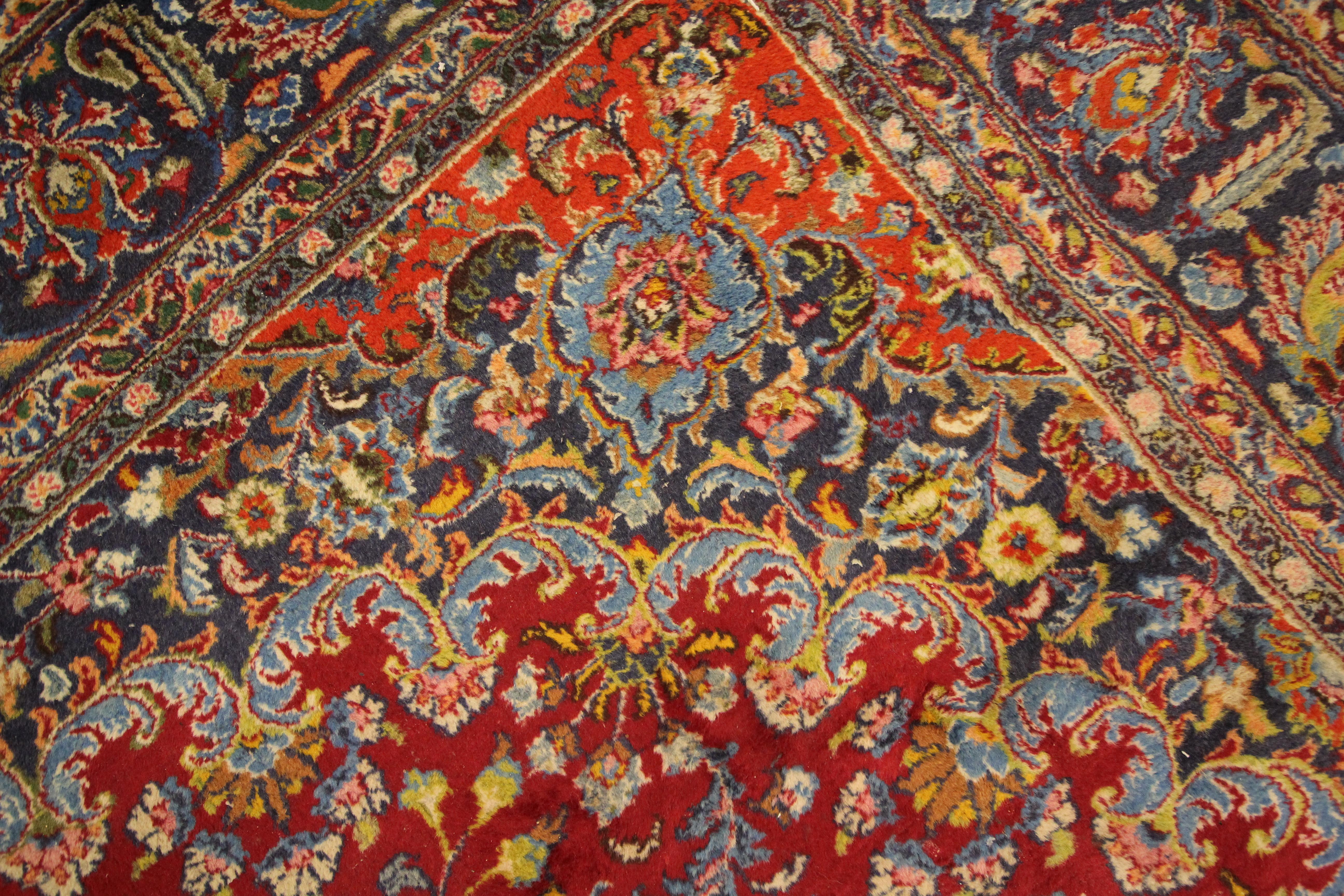 Large Carpet Red Medallion Rug Hanwoven Oriental Wool Living Room Rug  For Sale 2