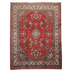 Large Carpet Red Oriental Wool Rug Handmade Traditional Living Room Rug
