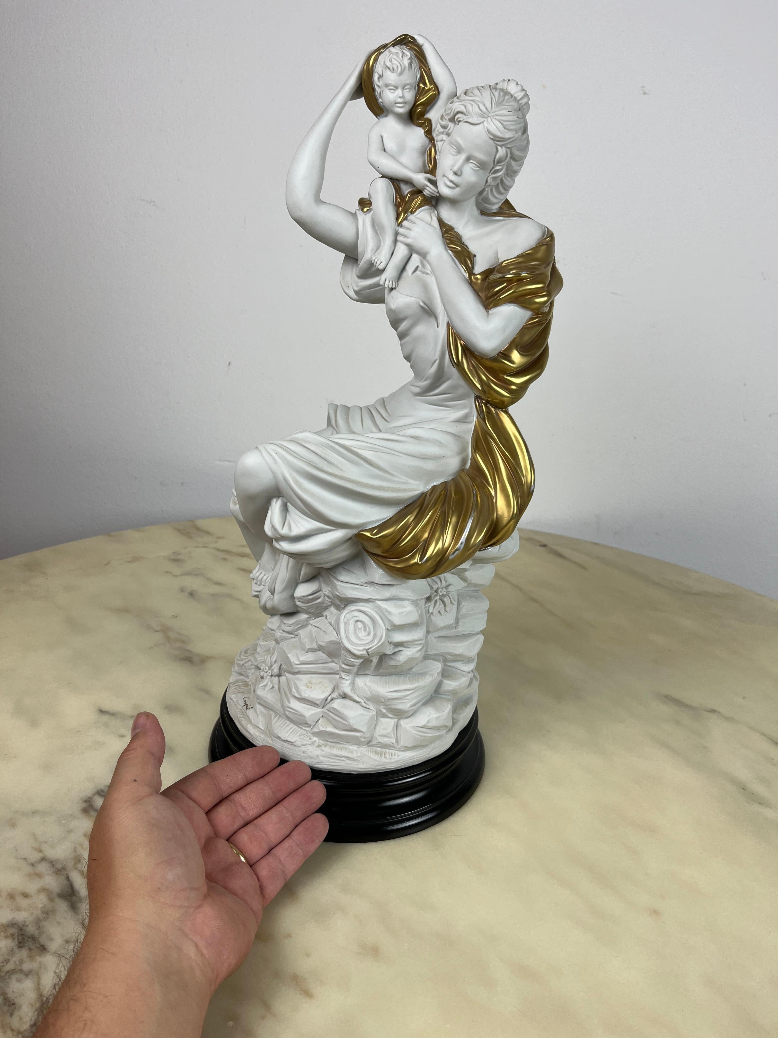 Italian Large Carpiè Porcelain Statue, Made in Italy, 1970s For Sale