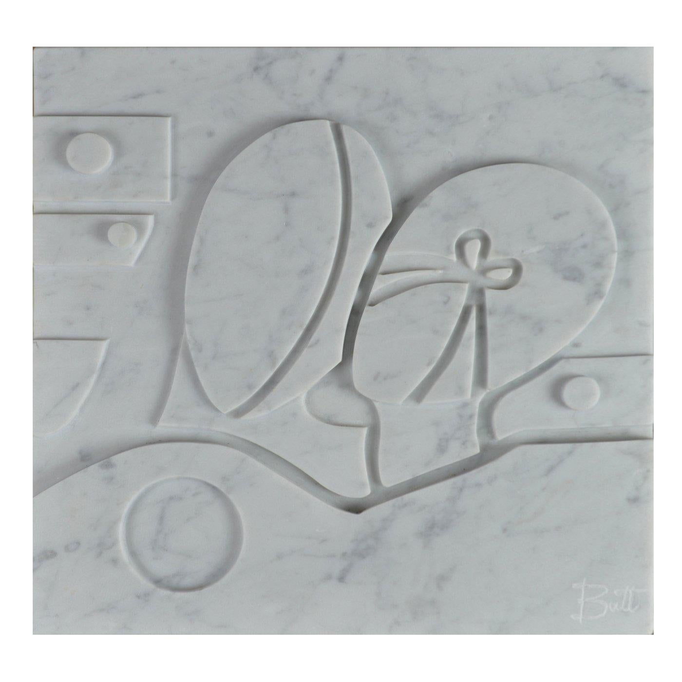 Large Carrara Marble Bas-Relief Aeneas and Penelope