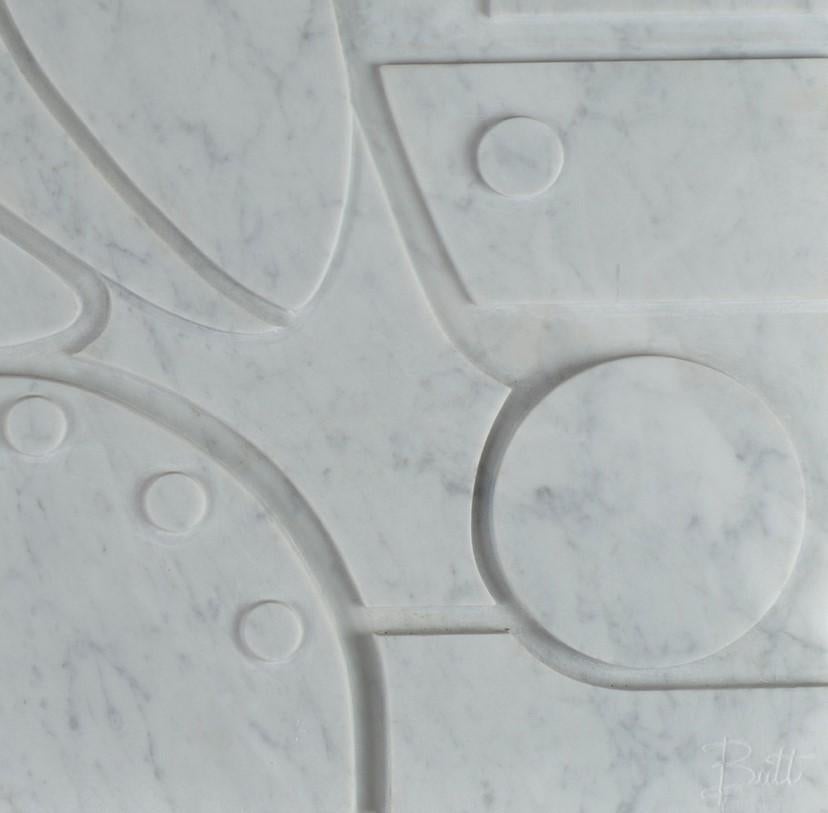 Italian Large Carrara Marble Bas-Relief Aeneas