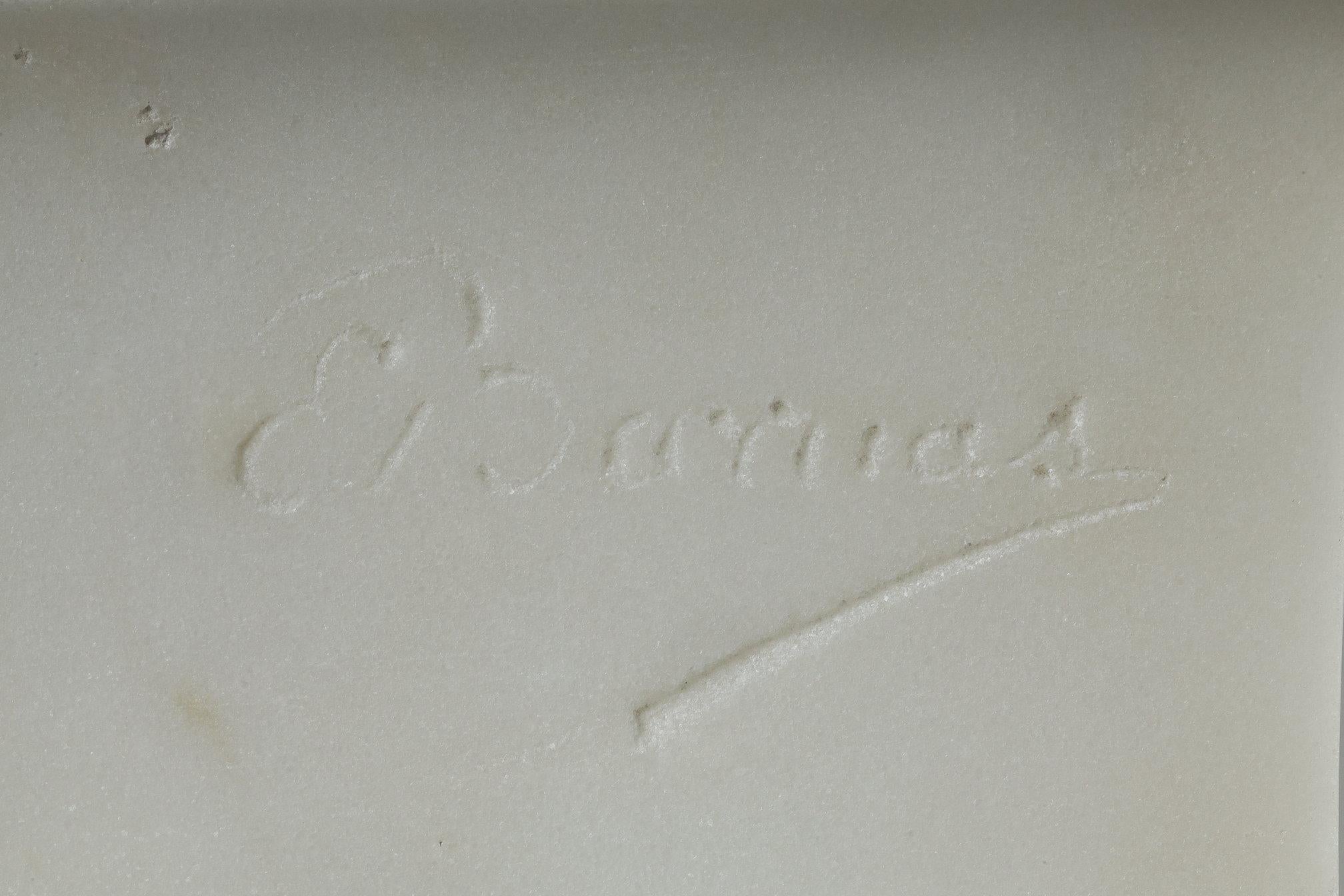 Grand marbre de Carrare de Barrias, Le Petit Musician en vente 13