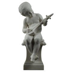 Large Carrara marble by Barrias, The Little Musician
