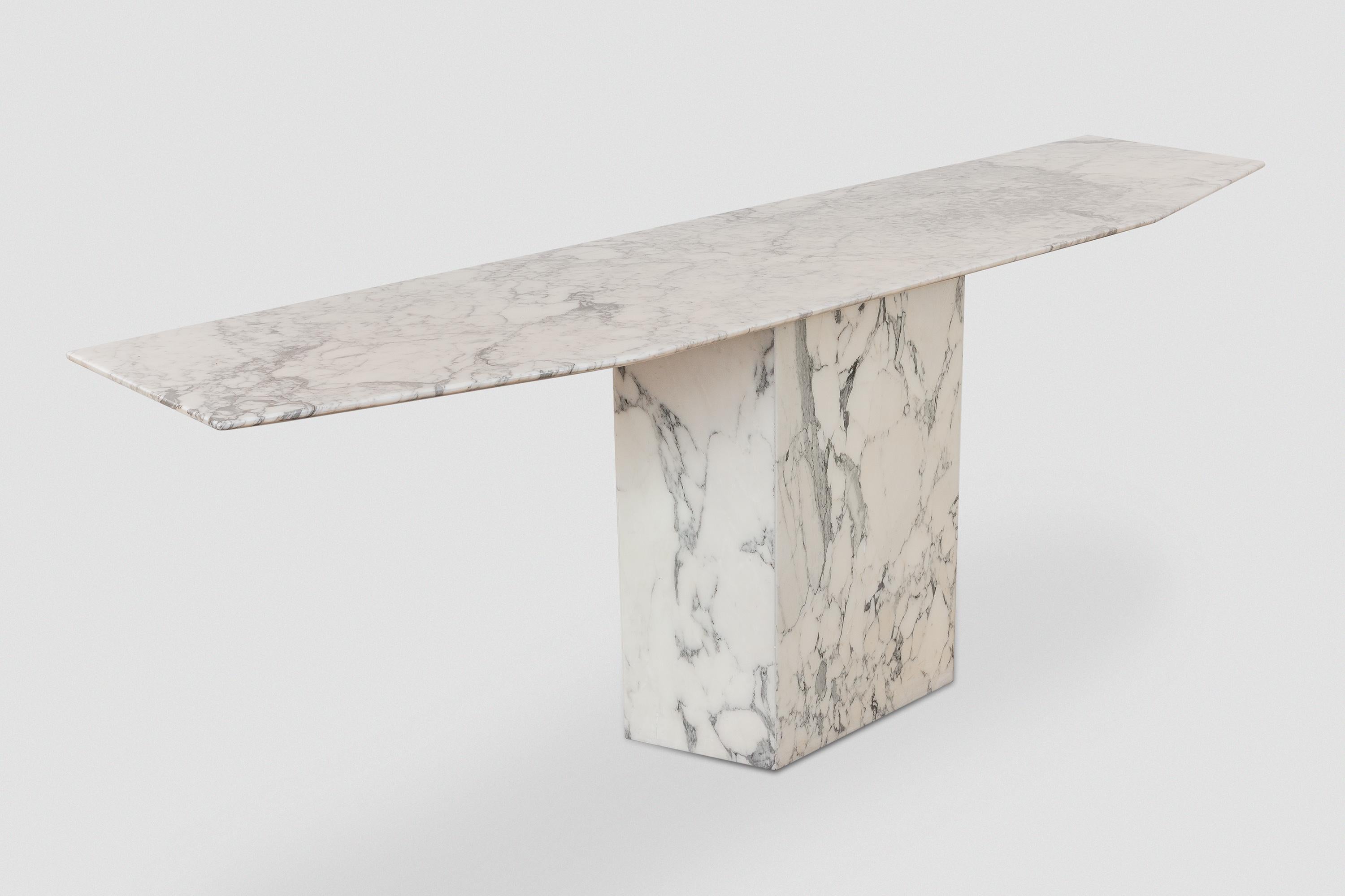 Mid-Century Modern Large Carrara Marble Console Table, Italy, 1960s