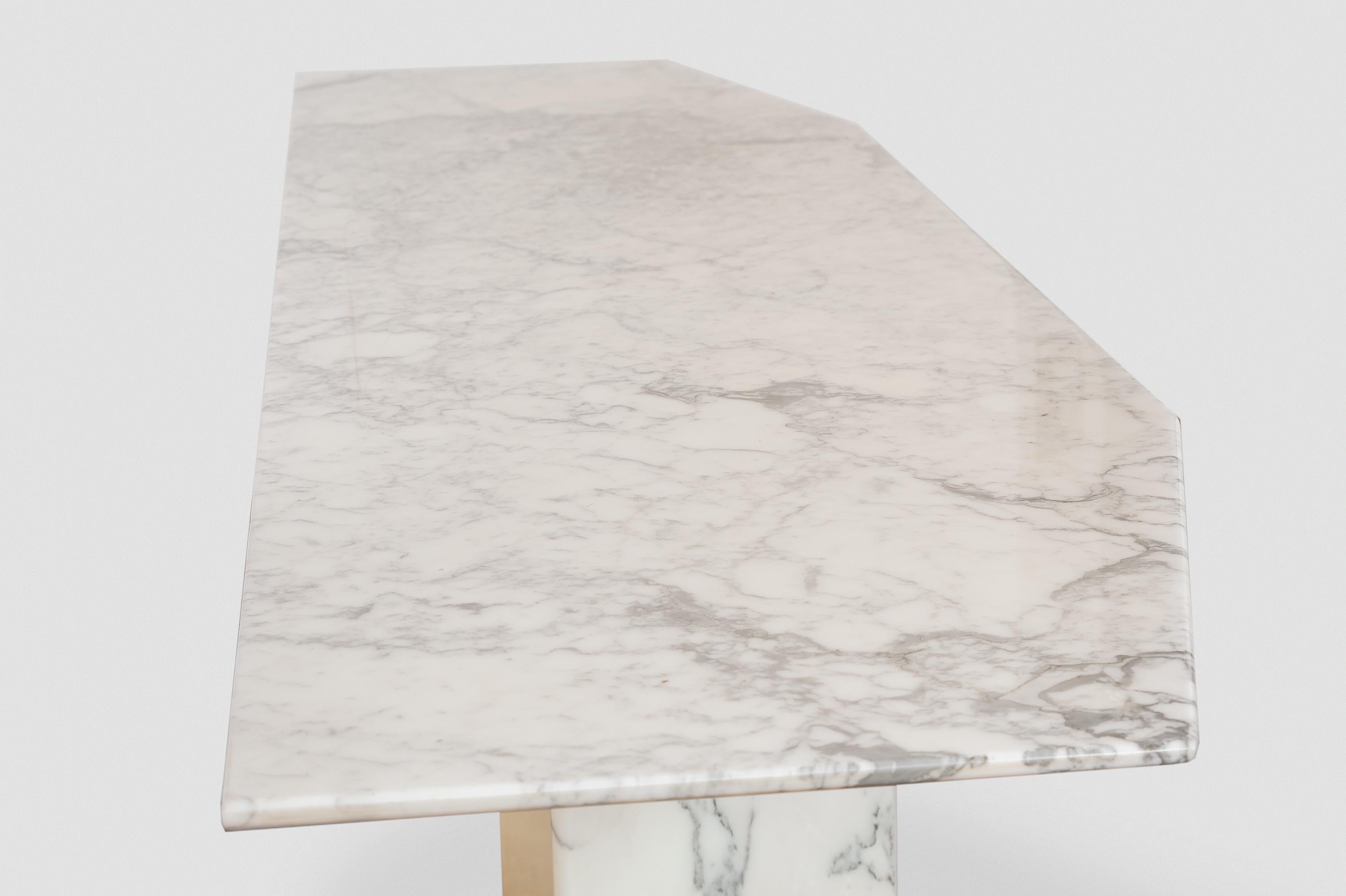 Italian Large Carrara Marble Console Table, Italy, 1960s