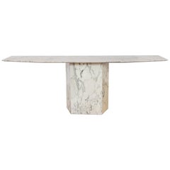 Large Carrara Marble Console Table, Italy, 1960s