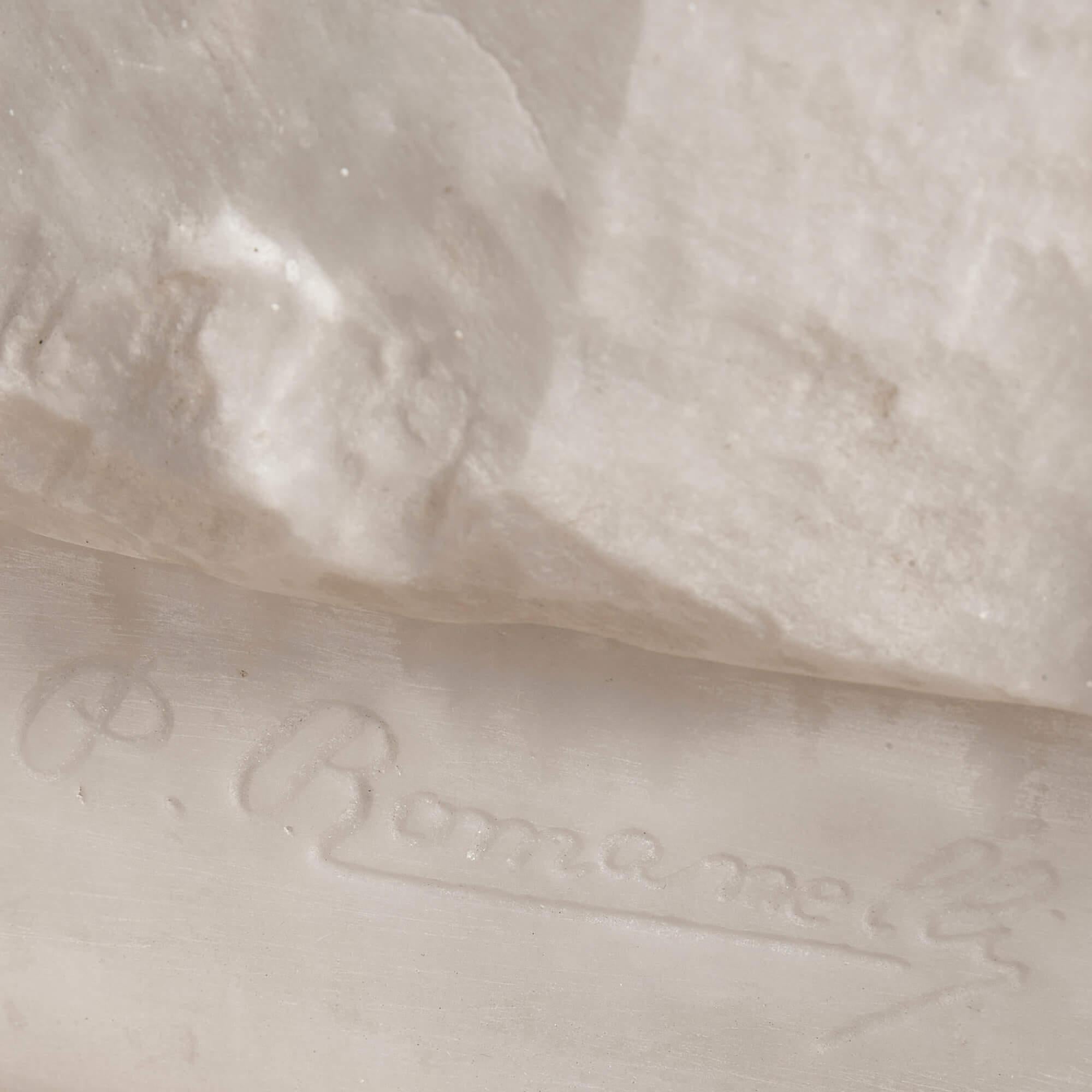 Groe Gruppe von Jungfrauen, Kind und Baptisten aus Carrara-Marmor, signiert P. Romanelli im Angebot 1