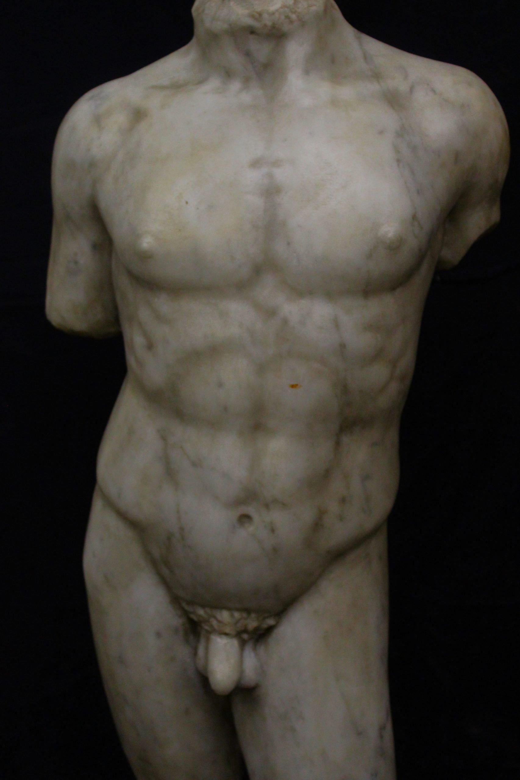 Italian Large Carrara marble torso