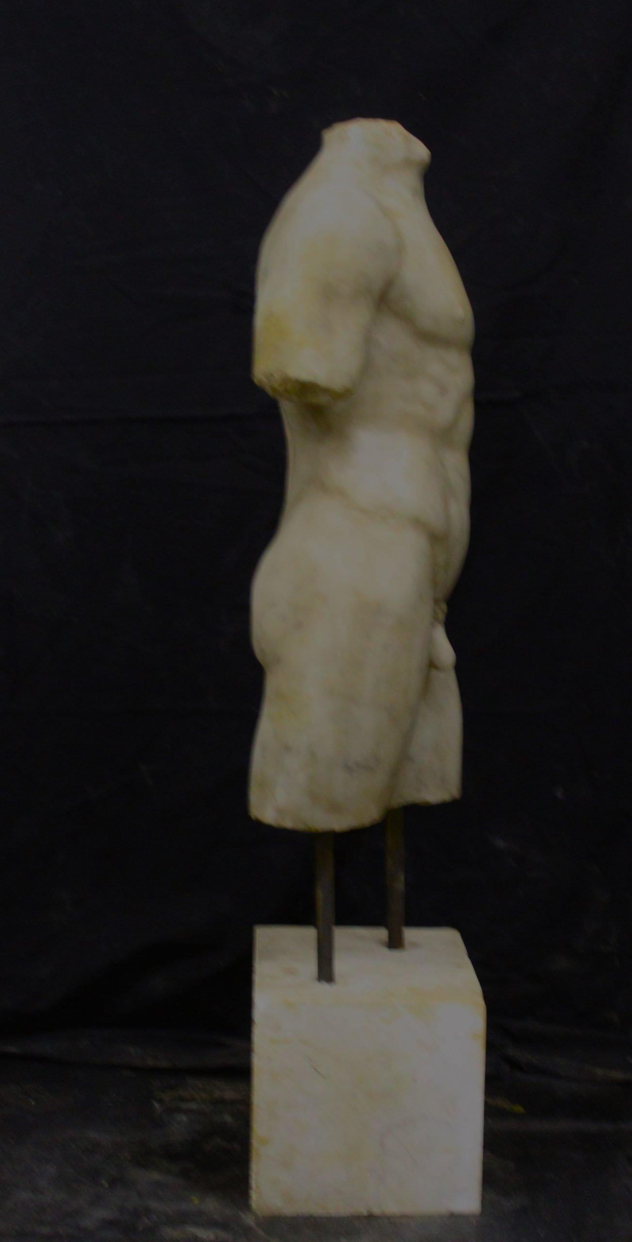 Large Carrara marble torso 1