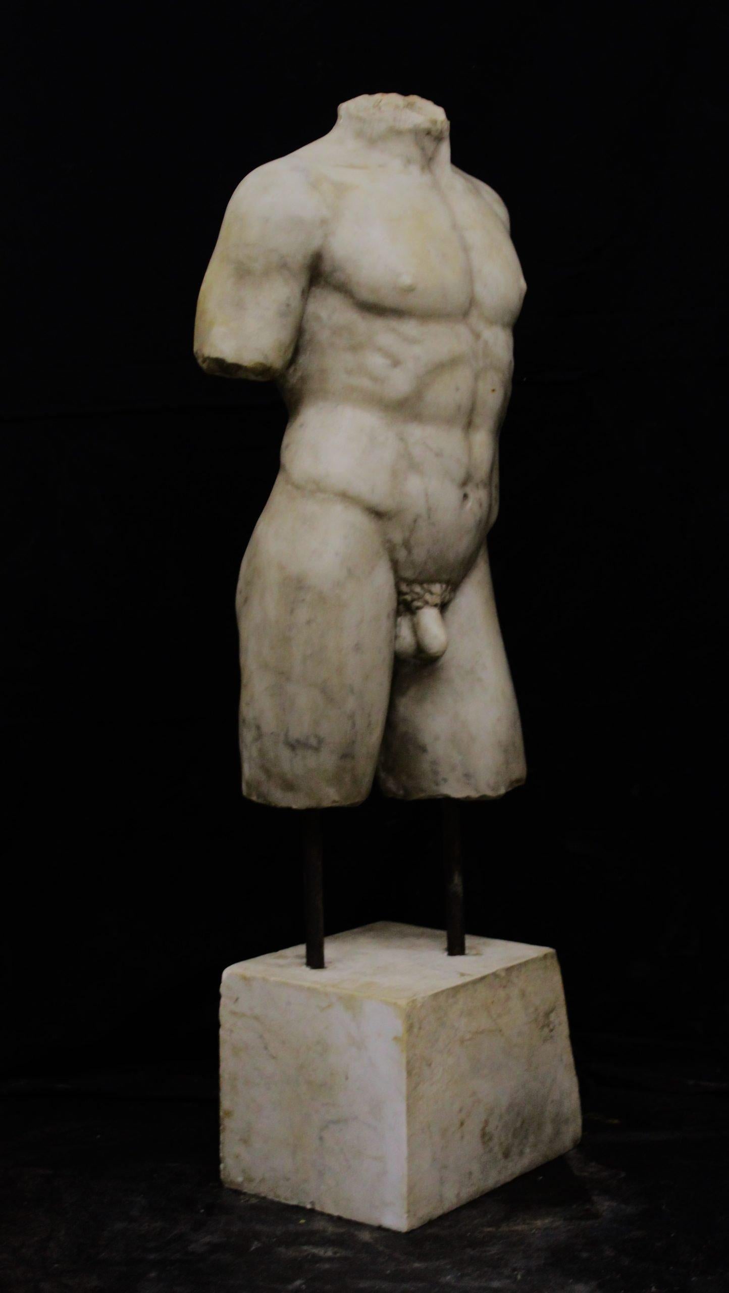 Large Carrara marble torso 2