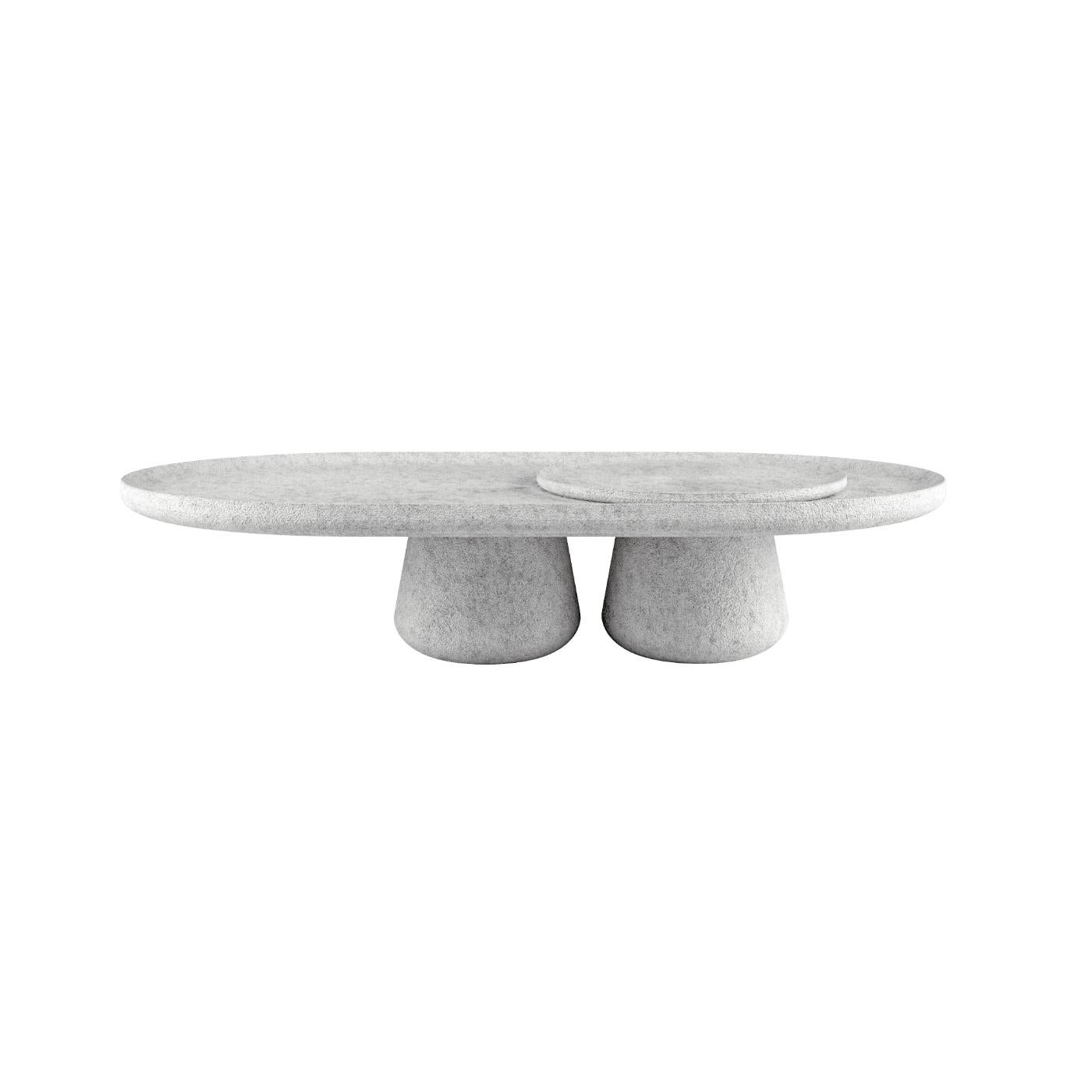 Contemporary Large Carrara White Bold Coffee Table by Mohdern For Sale