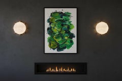 Gran Lámpara de Pared o Techo de Alabastro y Latón "Carré" de Denis De La Mesiere