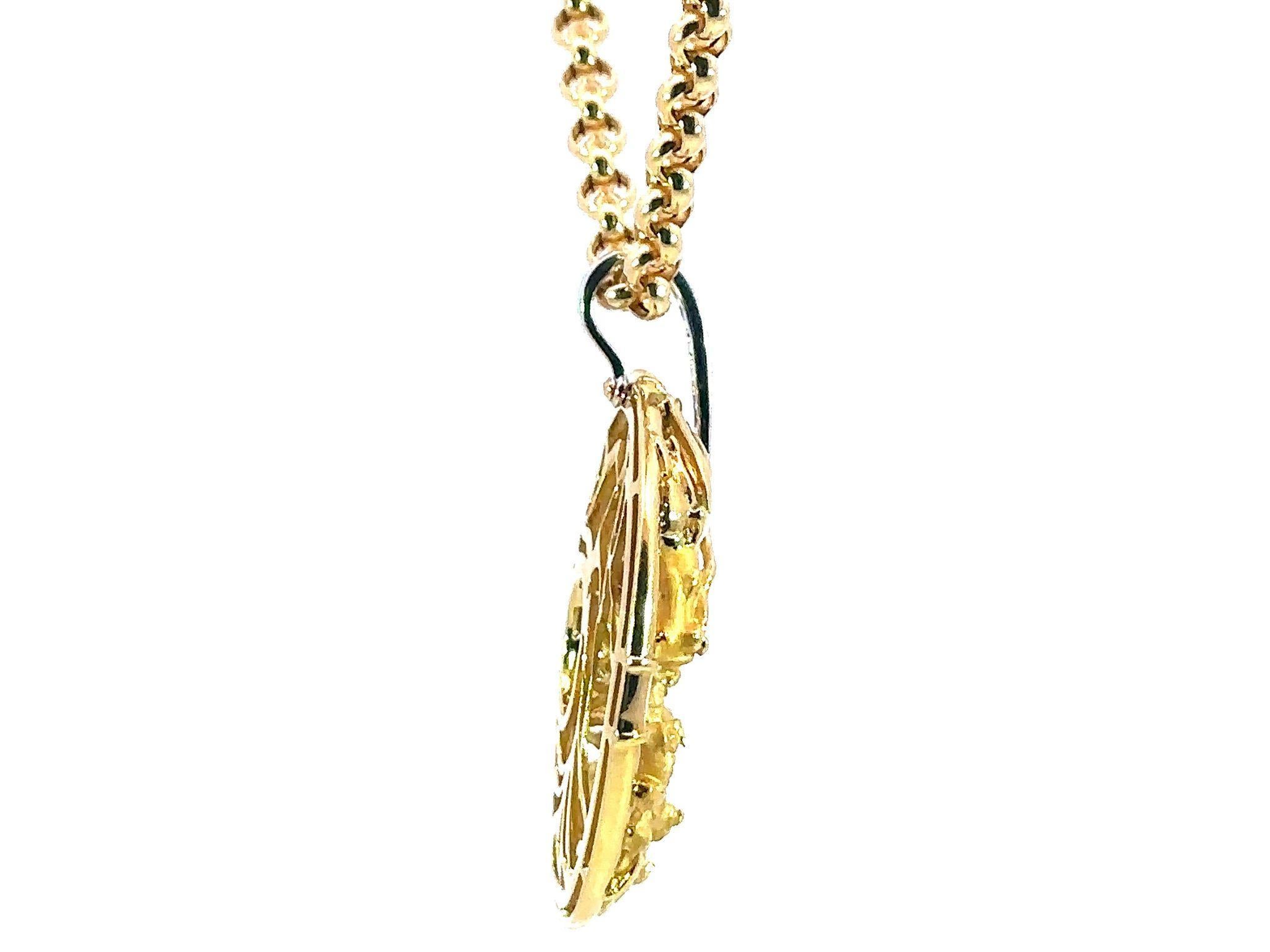 Round Cut Large Carrera Y Carrera Dragon Pendant Necklace with Diamonds 18K Yellow Gold