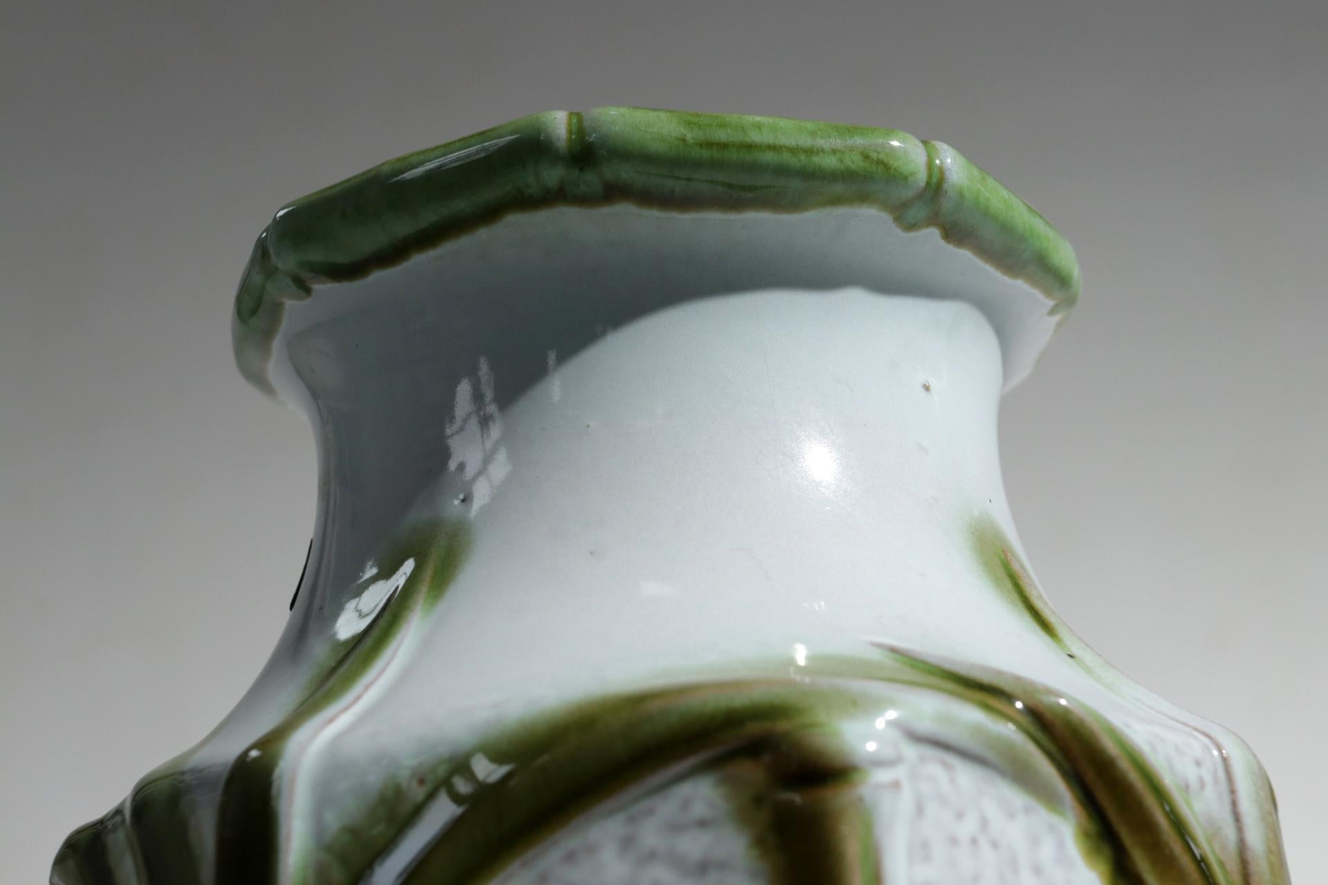 Große große Carstens Mid-Century Modern Westdeutsche Keramikkeramik-Vase aus Bambus, 1960er Jahre im Angebot 6