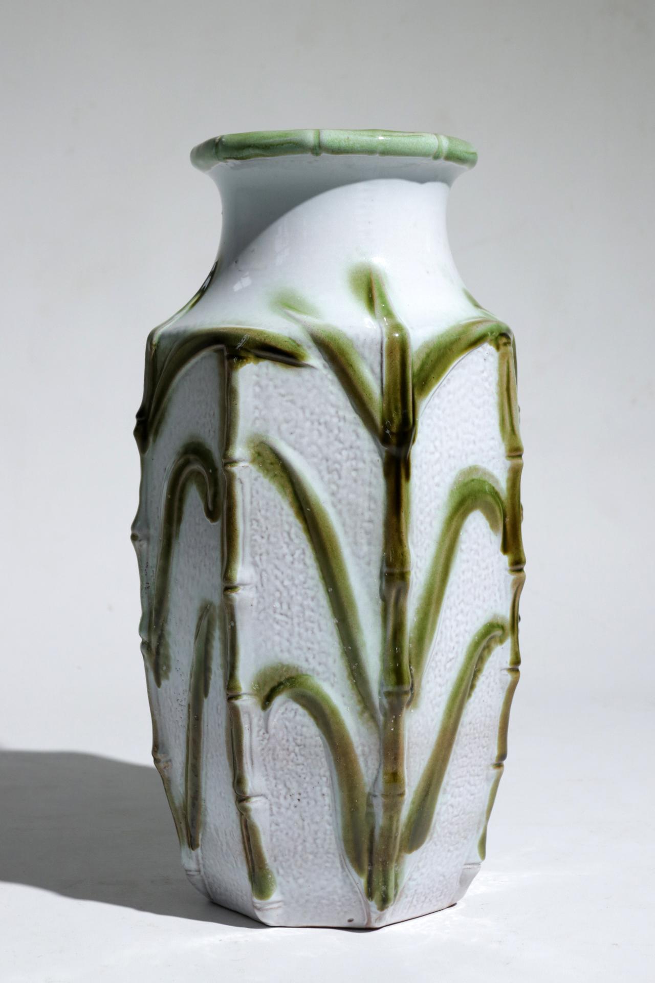 Große große Carstens Mid-Century Modern Westdeutsche Keramikkeramik-Vase aus Bambus, 1960er Jahre im Zustand „Gut“ im Angebot in Boven Leeuwen, NL
