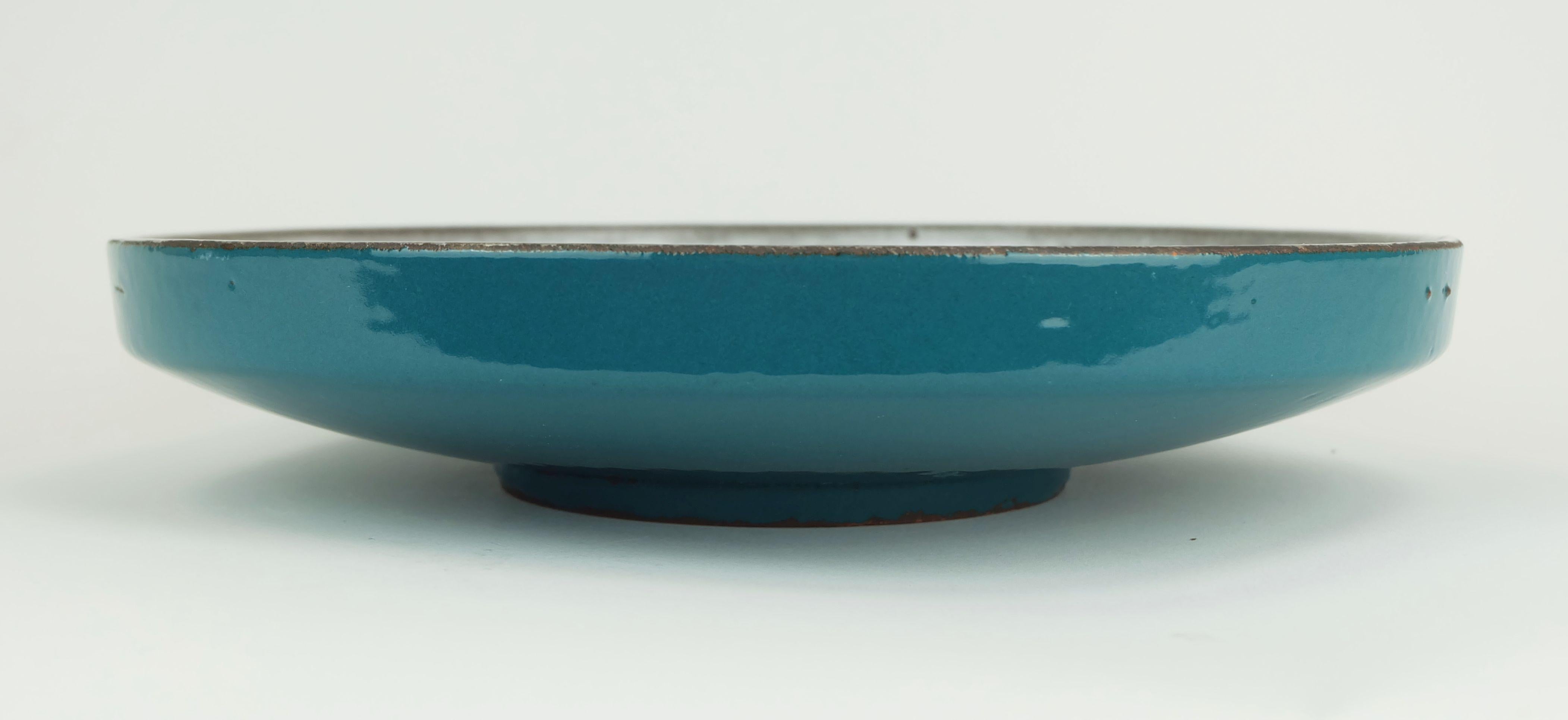 grande piatto carstens BOWL decorato con smalto grigio e marrone ankara no. 1075-31 1960s in vendita 5