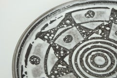 large carstens BOWL plate decor ankara grey and brown glaze no. 1075-31 1960s