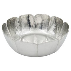 Large Cartier Bowl in Hammered and Highly Polished Pewter