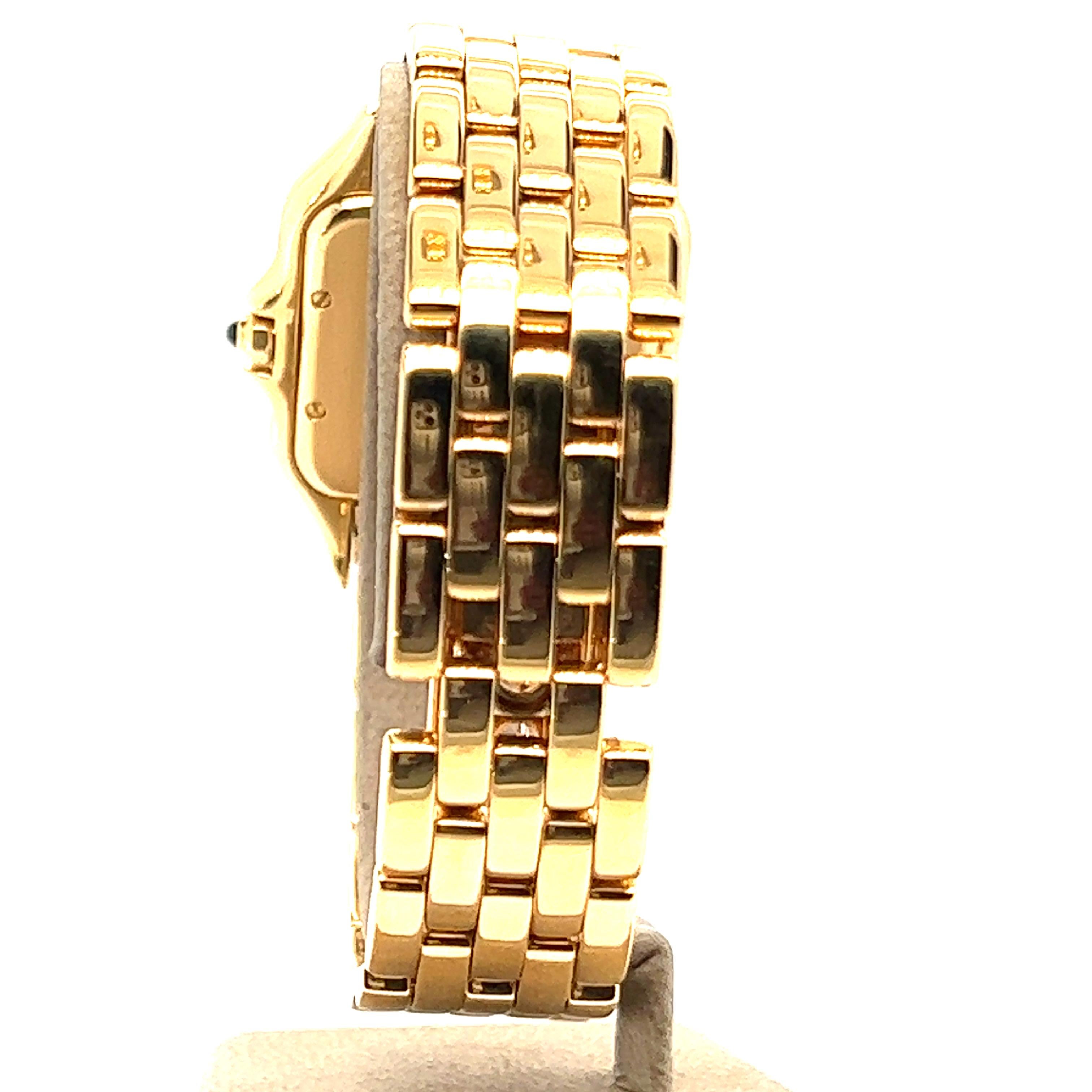 Große Cartier Panthère 18 Karat Gelbgold Uhr für Damen oder Herren