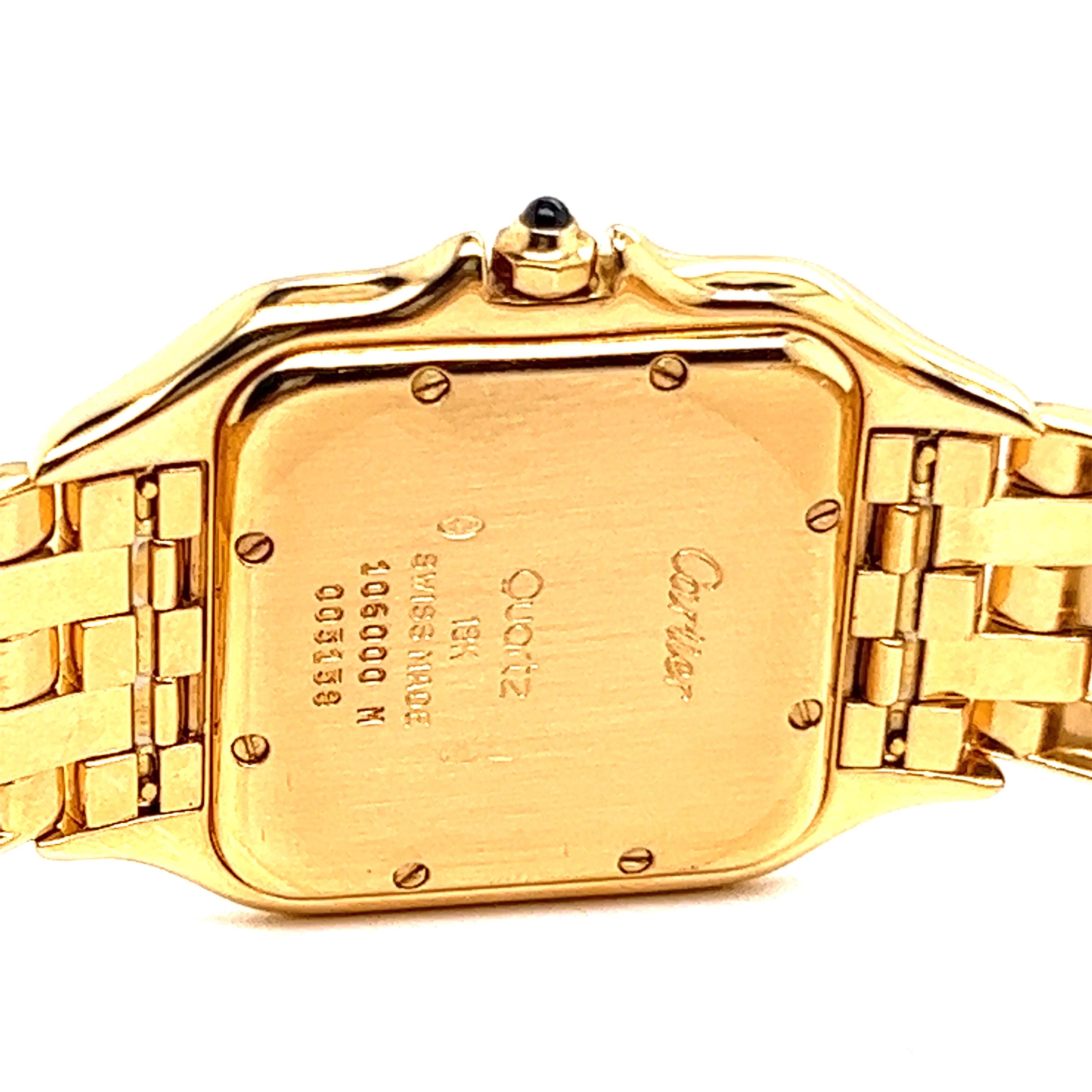 Große Cartier Panthère 18 Karat Gelbgold Uhr 2
