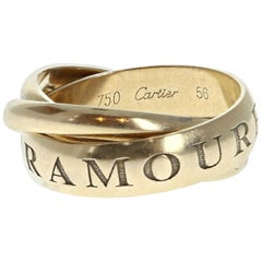 Large Cartier Trinity Oramouret Rolling Ring 18k Yellow Gold 12.2g
