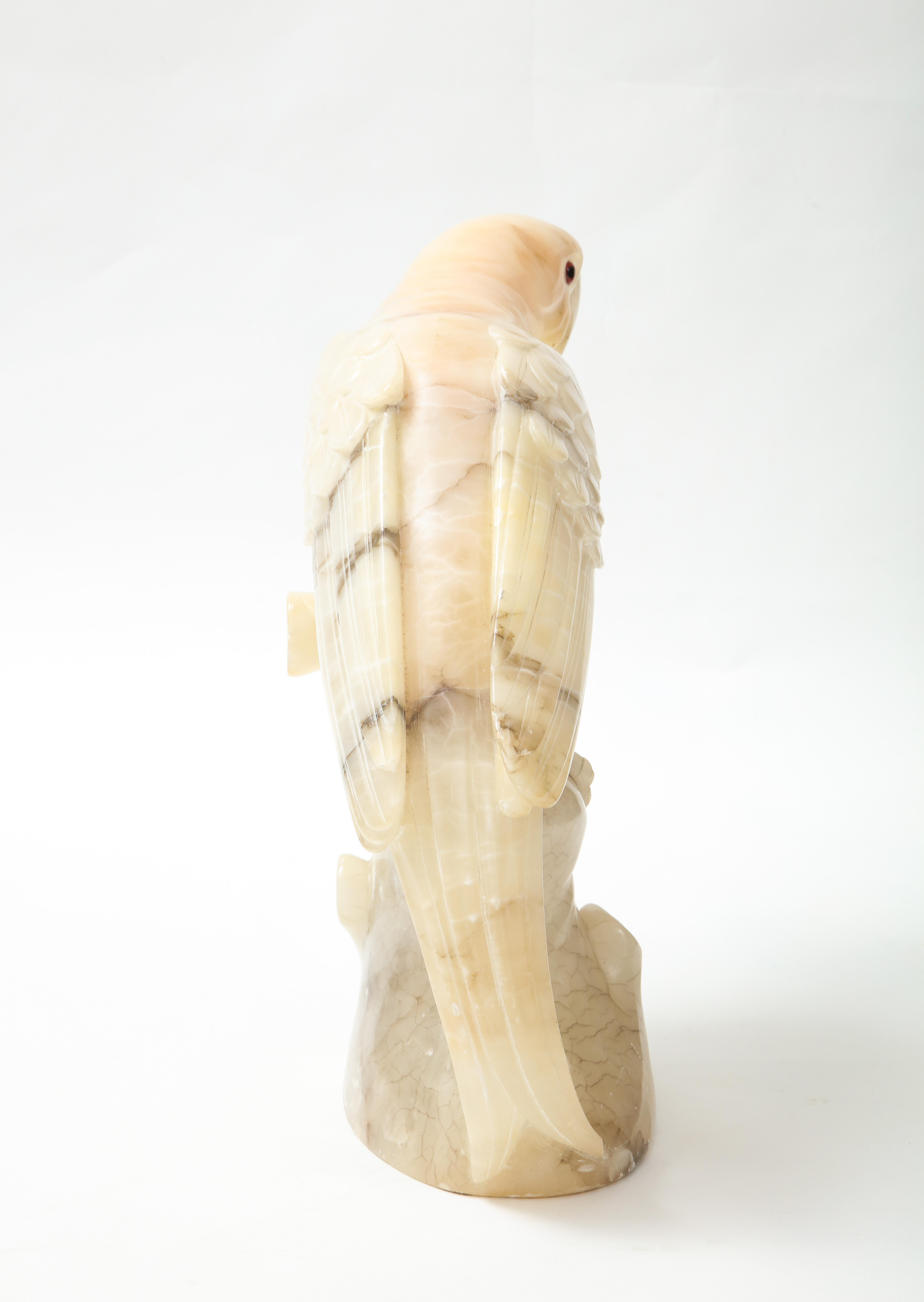 Large Carved Alabaster Parrot 3