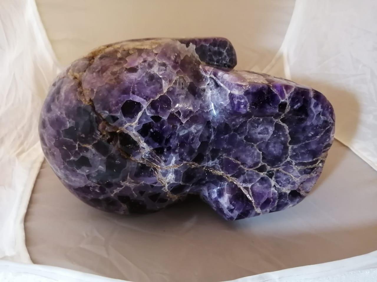 Unknown Large Carved Amethyst Quartz Skull