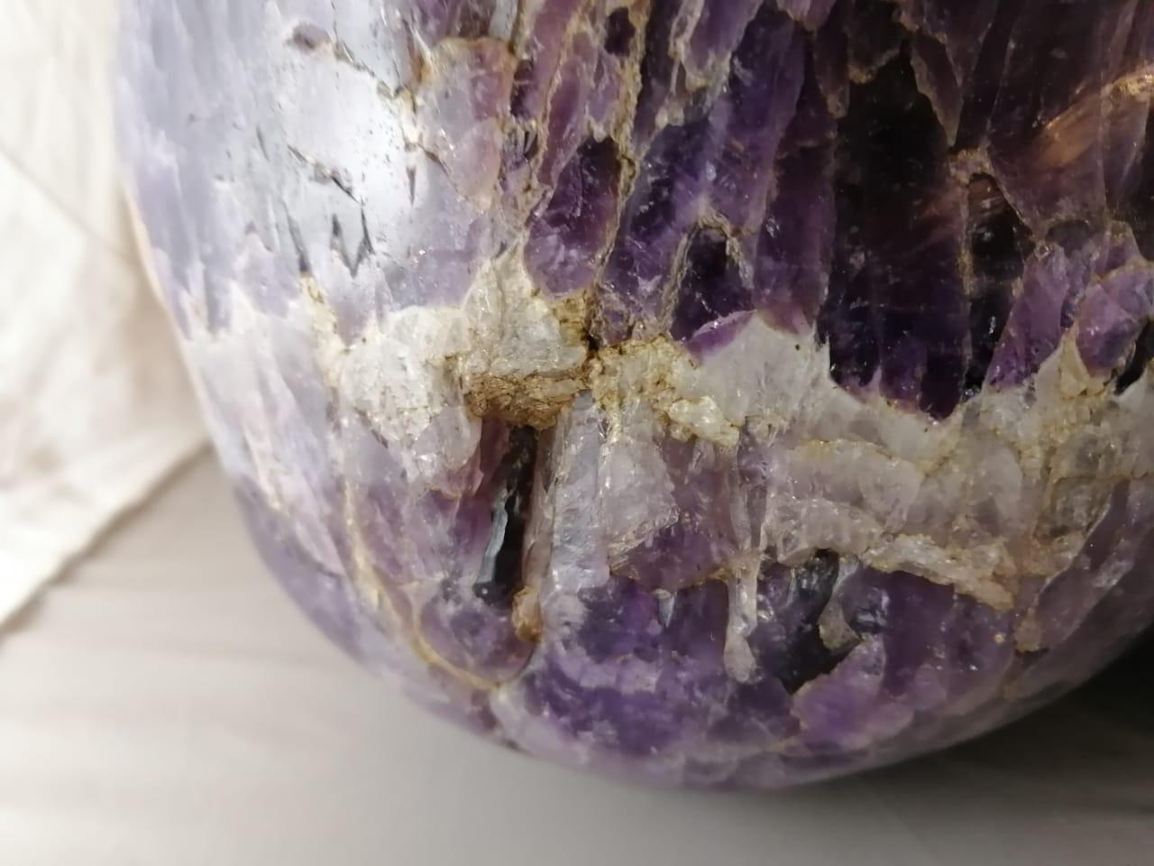 Large Carved Amethyst Quartz Skull In Fair Condition In Mexico City, MX