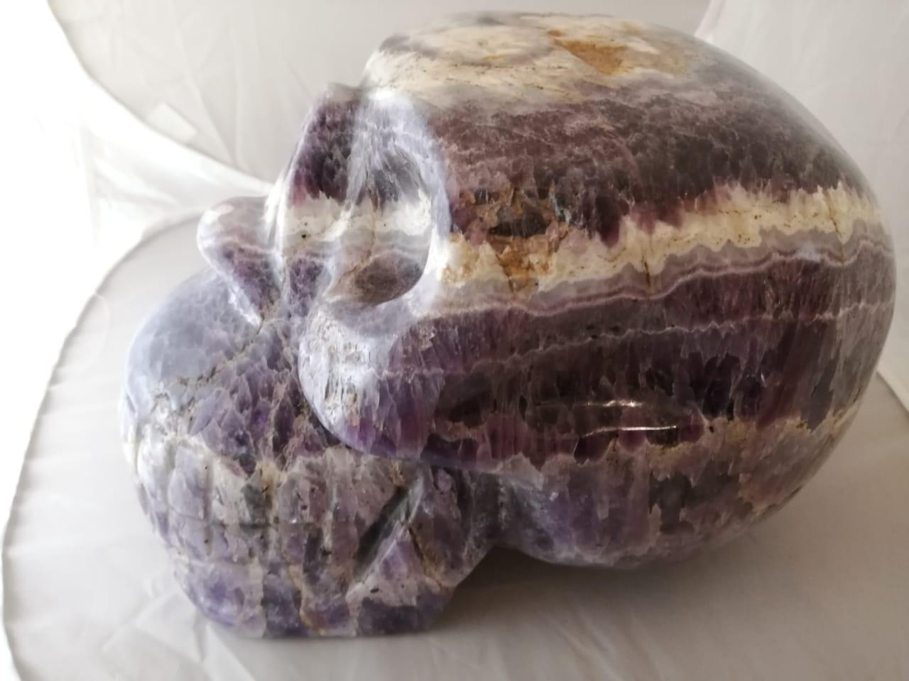 20th Century Large Carved Amethyst Quartz Skull