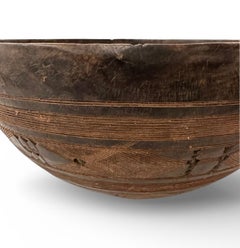Large Carved and Incised Wooden Bowl from the Taureg Tribe in Mali, Africa
