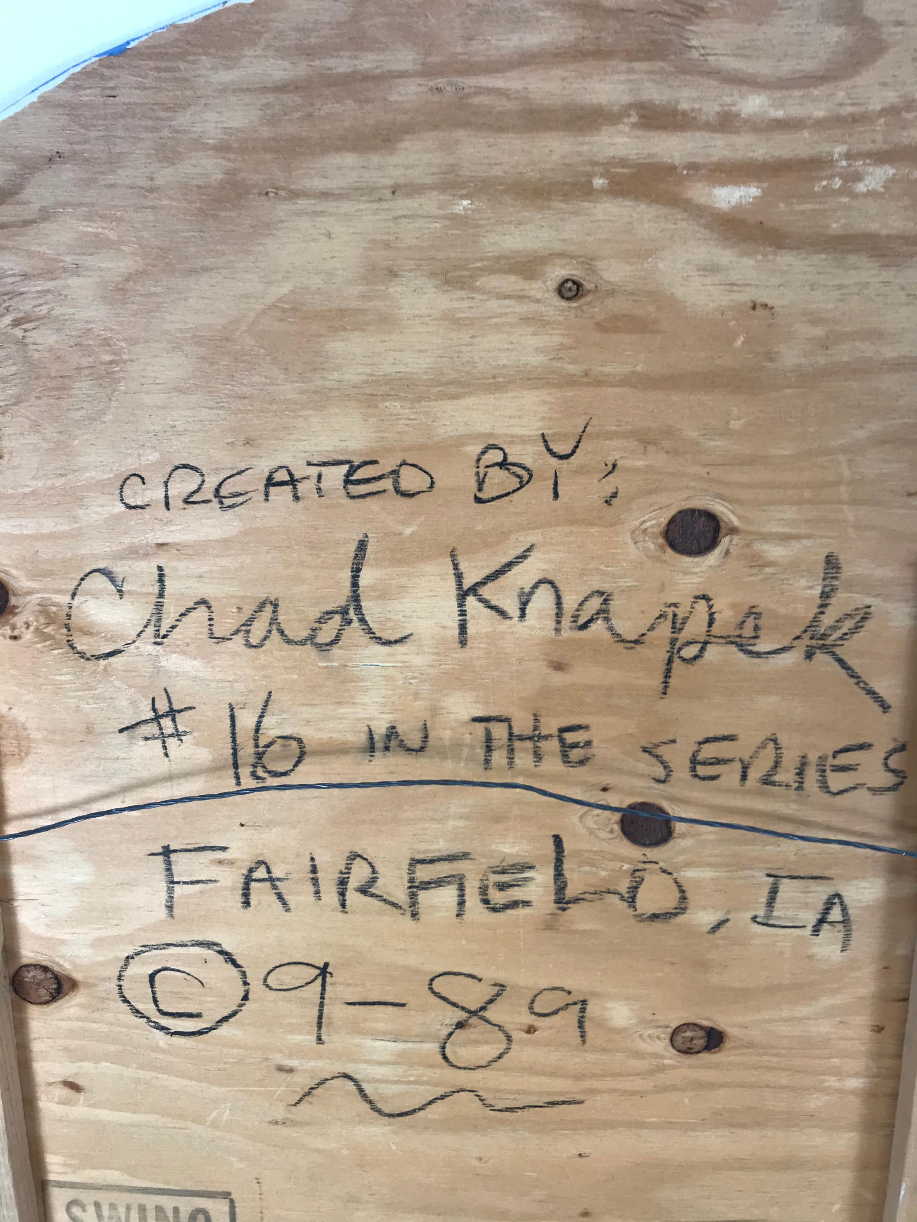 Large Carved and Painted Wood Folk Art Wall Sculpture by Chad Knapek 3