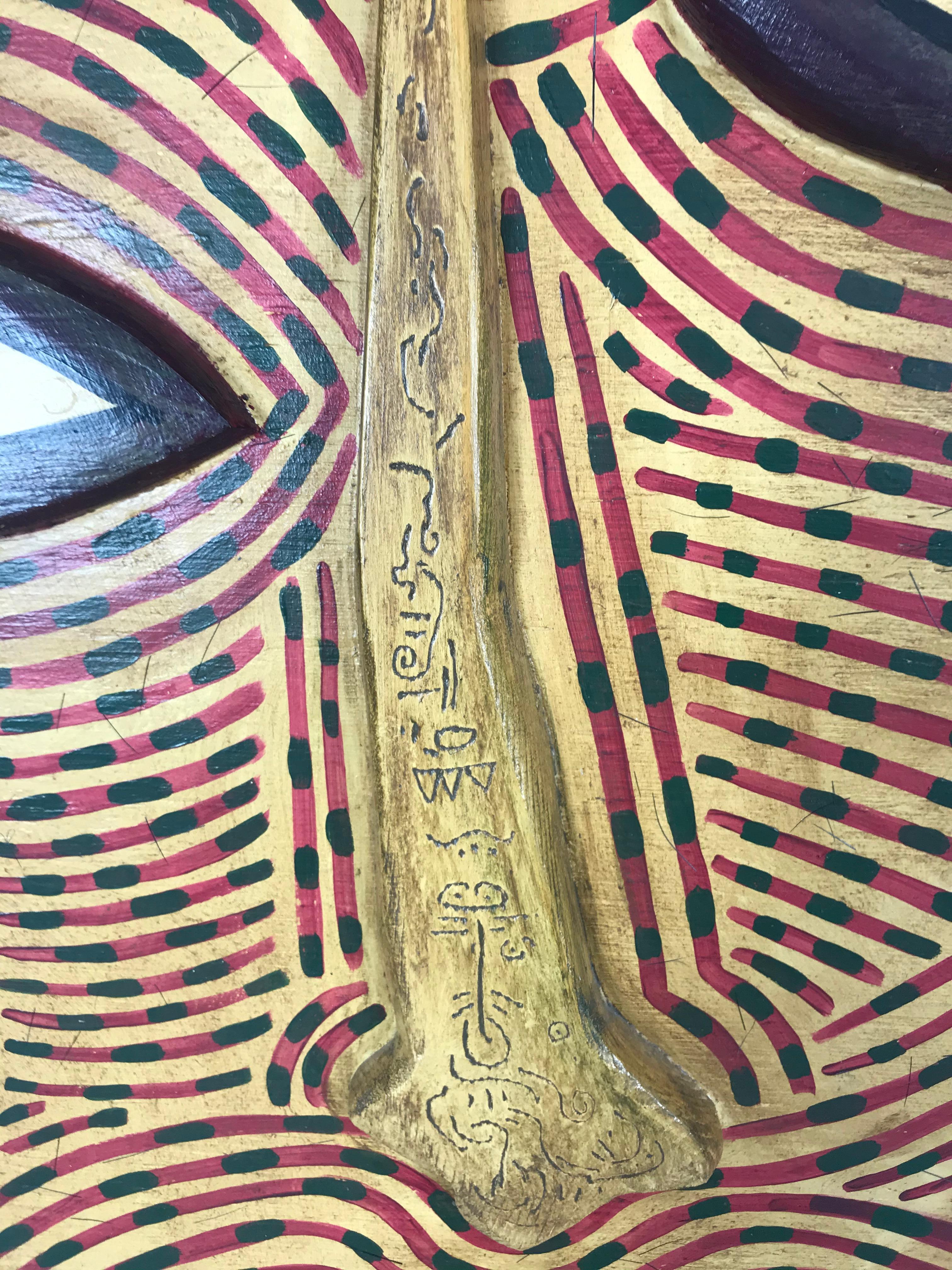 Large Carved and Painted Wood Folk Art Wall Sculpture by Chad Knapek In Good Condition In Buffalo, NY