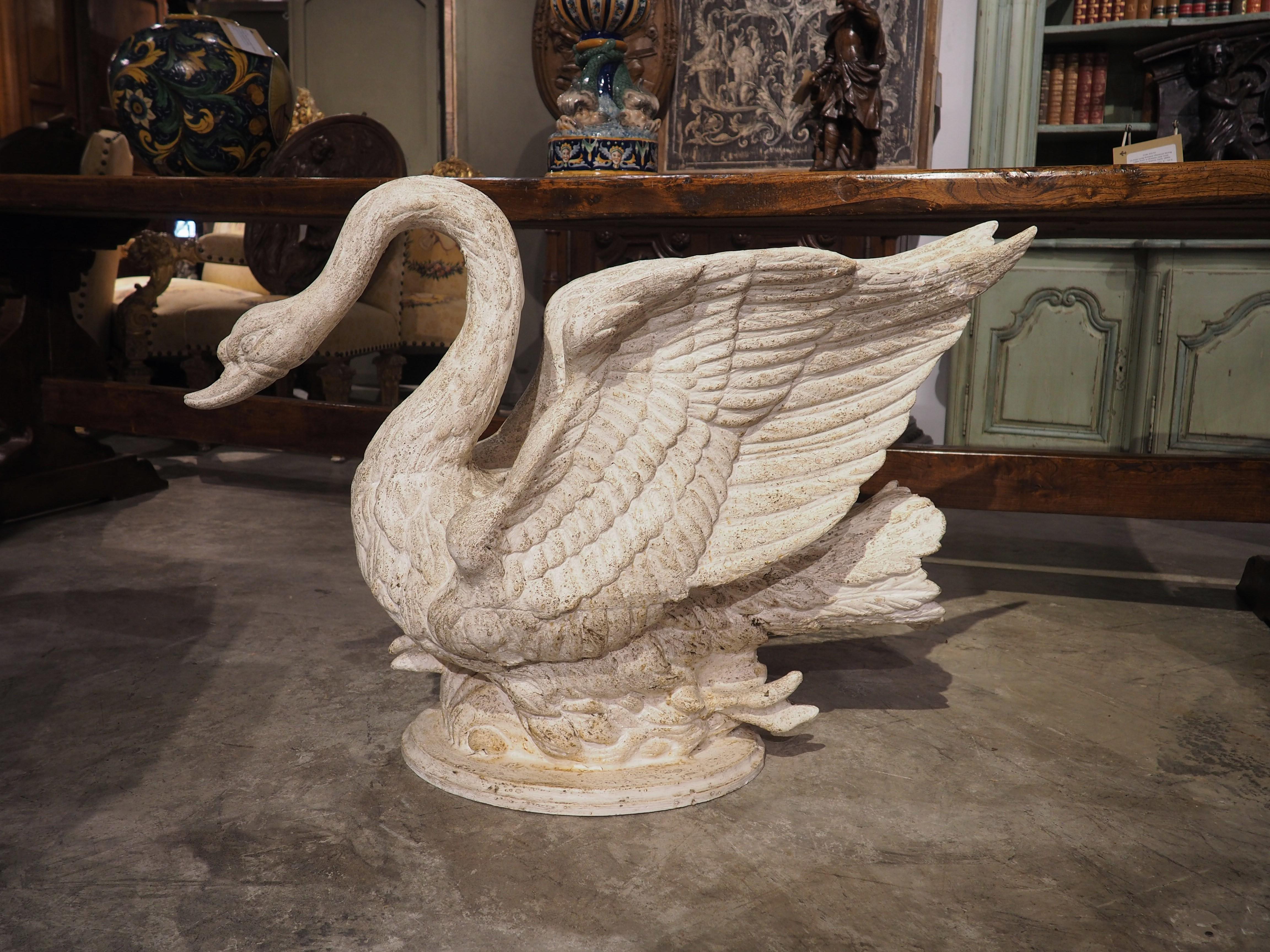 Large Carved and Painted Wooden Swan Planter from Florence, Italy 6