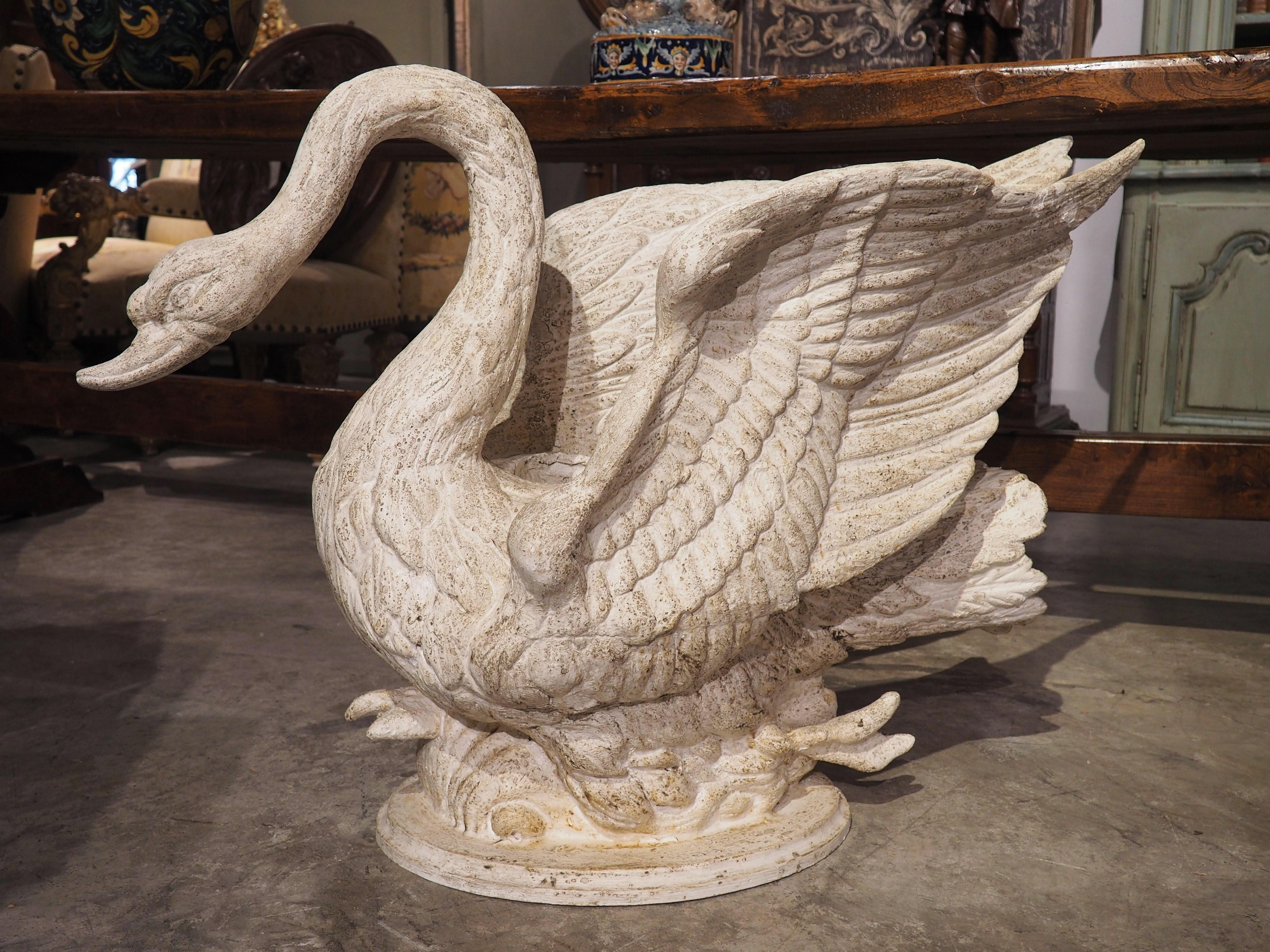 Large Carved and Painted Wooden Swan Planter from Florence, Italy 12