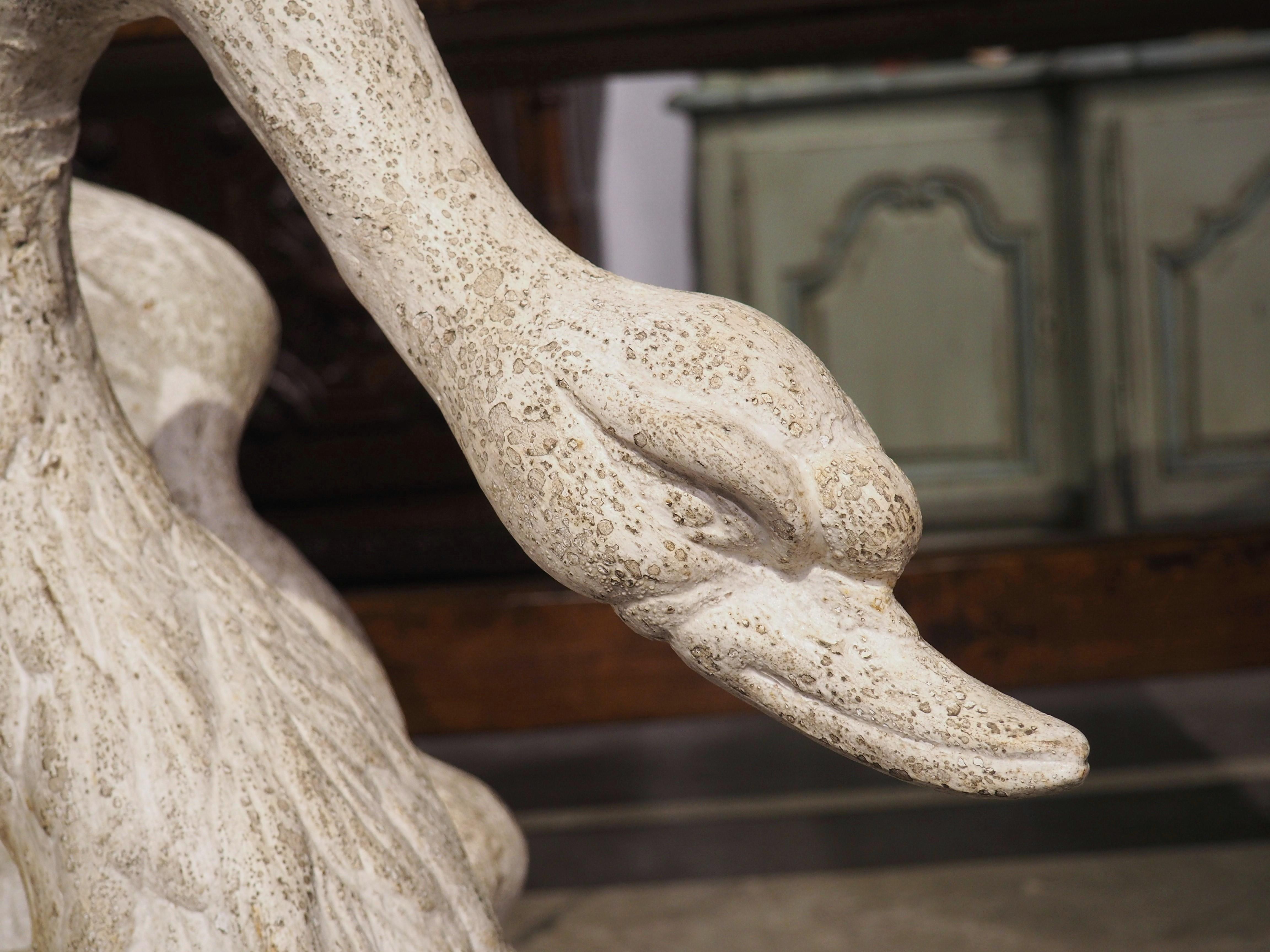 Italian Large Carved and Painted Wooden Swan Planter from Florence, Italy