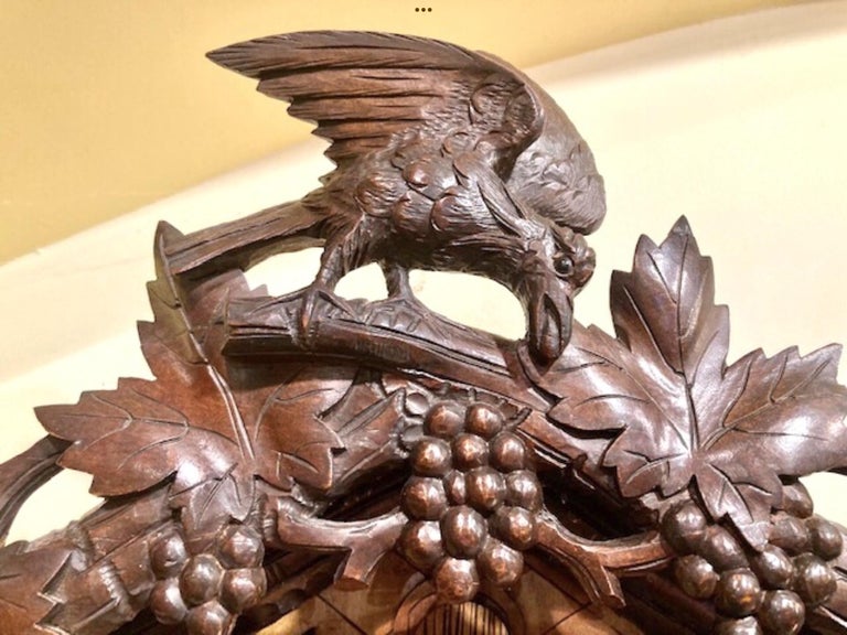 Large Carved Antique Black Forest Cuckoo Clock at 1stDibs