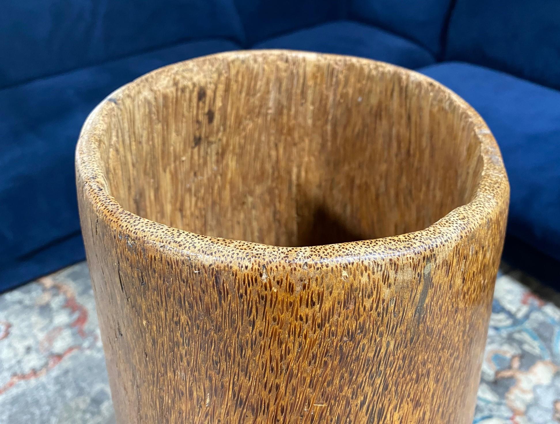 Large Carved Bamboo Wood Specimen Natural Organic Sculpural Wabi-Sabi Root Vase For Sale 4