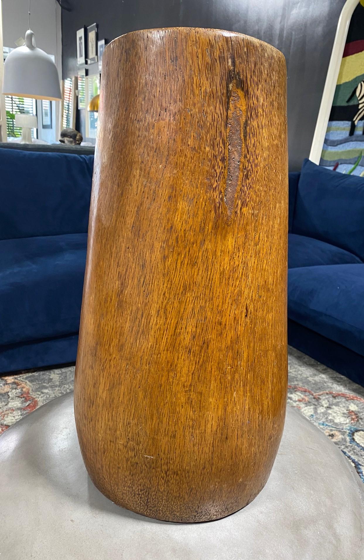 Large Carved Bamboo Wood Specimen Natural Organic Sculpural Wabi-Sabi Root Vase For Sale 1