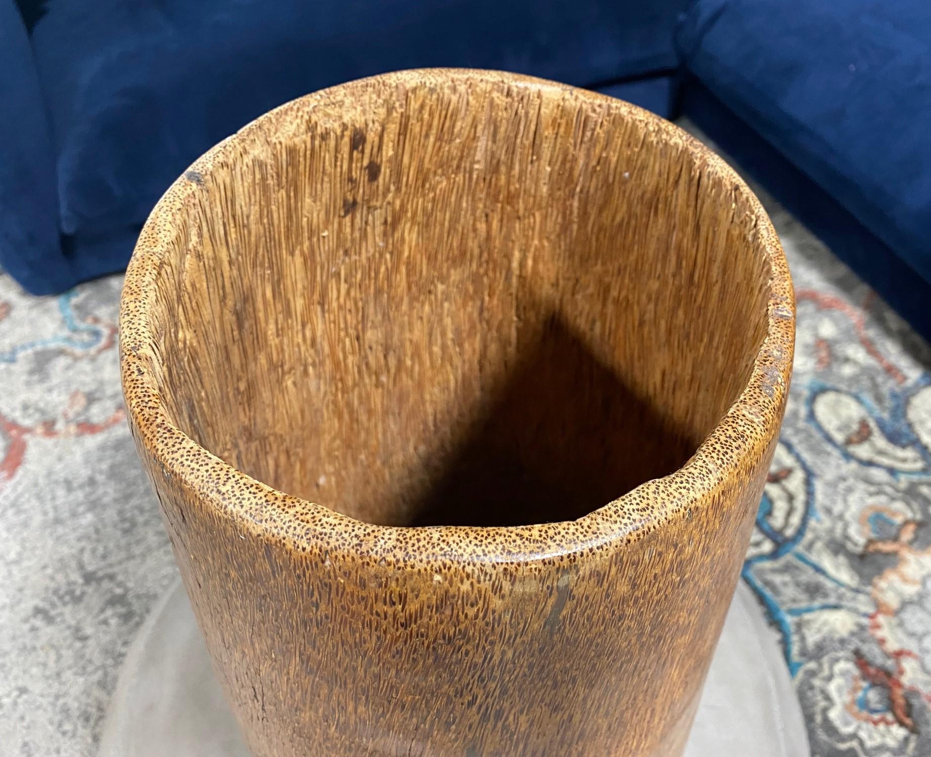Large Carved Bamboo Wood Specimen Natural Organic Sculpural Wabi-Sabi Root Vase For Sale 3