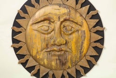 Large Carved Black and Gold-Painted Sunburst