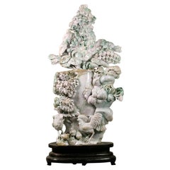 Grand vase chinois sculpté en jade