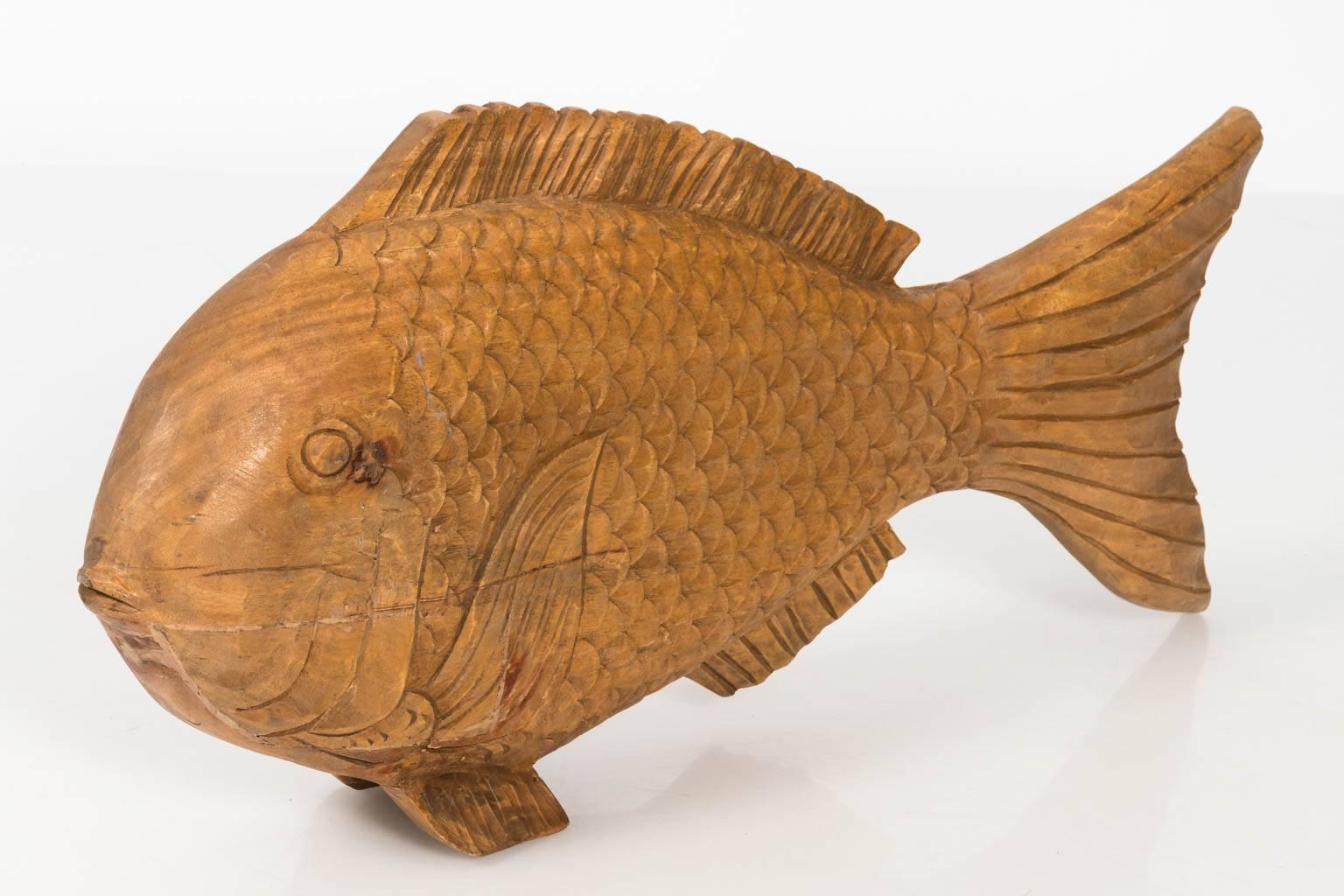 Wood Large Carved Fish, circa 1970