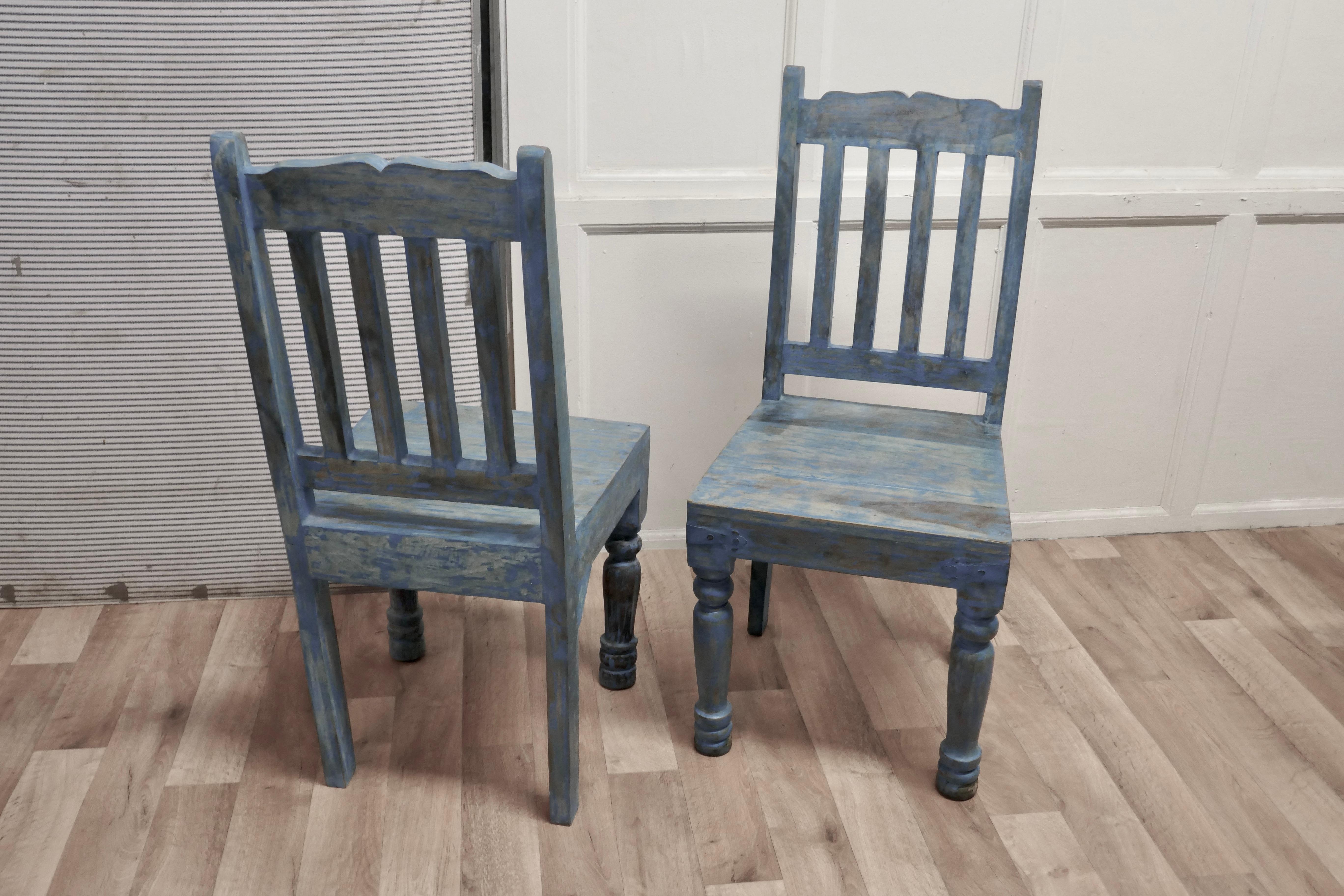 Large Carved Folk Art Painted Table and 6 Chairs    For Sale 9