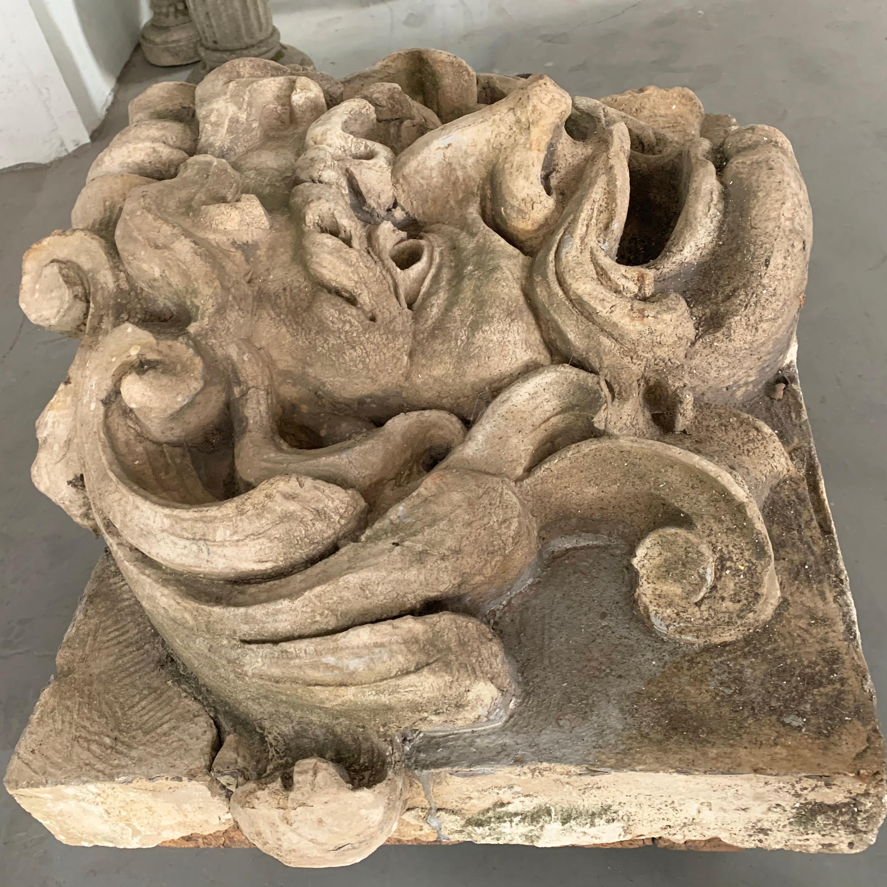 American Large Carved Garden Gargoyle Alto Relief For Sale