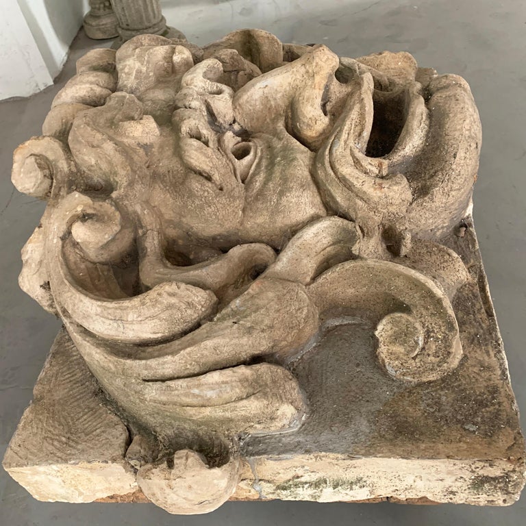 Large Carved Garden Gargoyle Alto Relief For Sale at 1stDibs