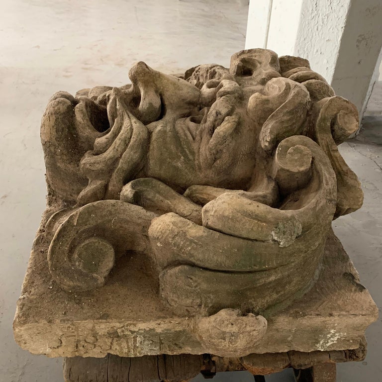 Large Carved Garden Gargoyle Alto Relief For Sale at 1stDibs